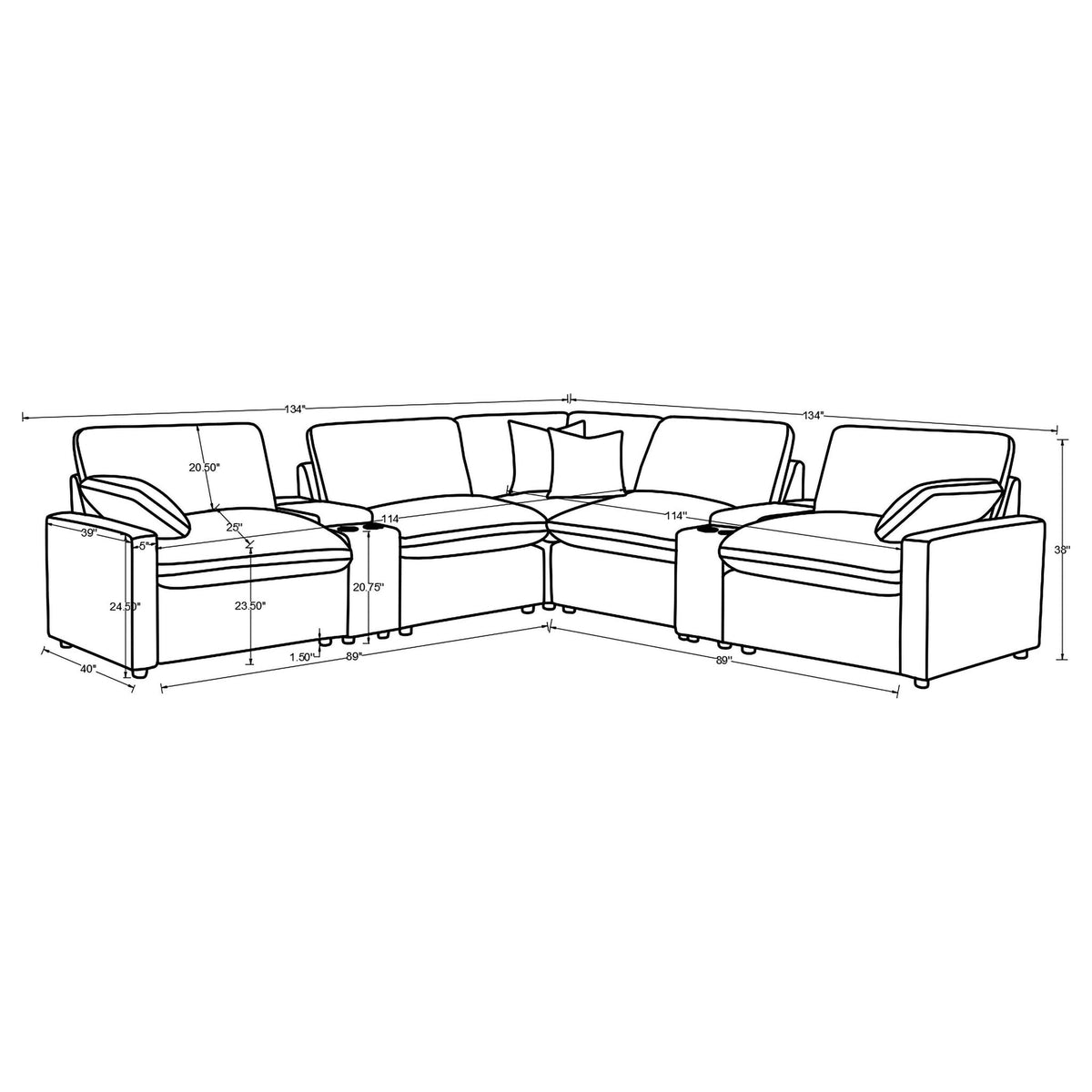 Hollander - Modular Power Reclining Sectional Sofa Furniture Max