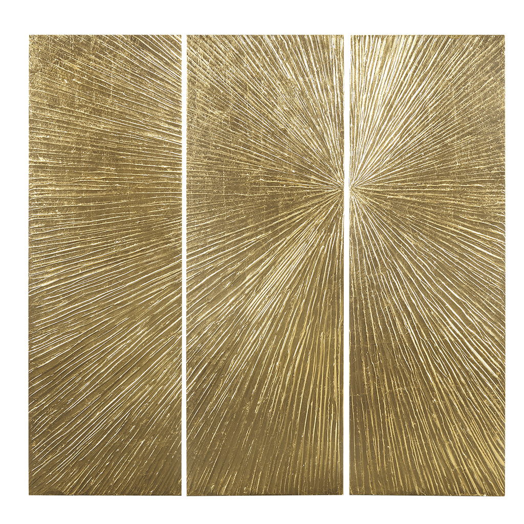 Sunburst - 100% Hand Painted Dimensional Wall Décor (Set of 3) - Gold Madison Park Signature