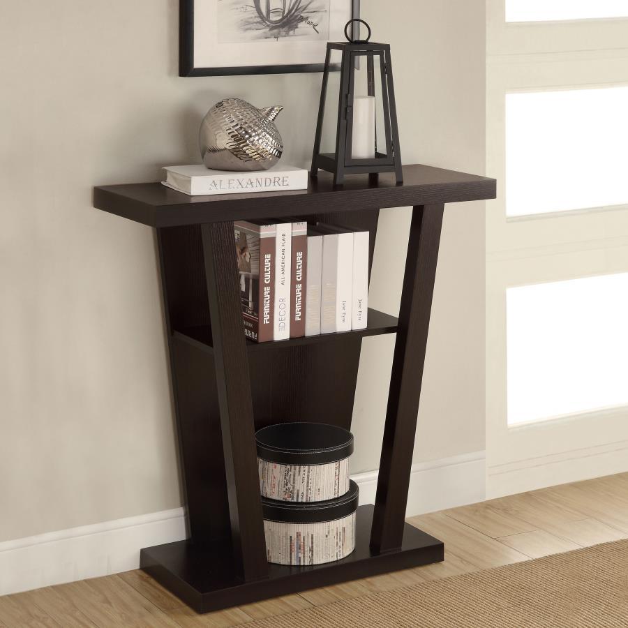Evanna - 2-Shelf Engineered Wood Console Table - Cappuccino CoasterEveryday