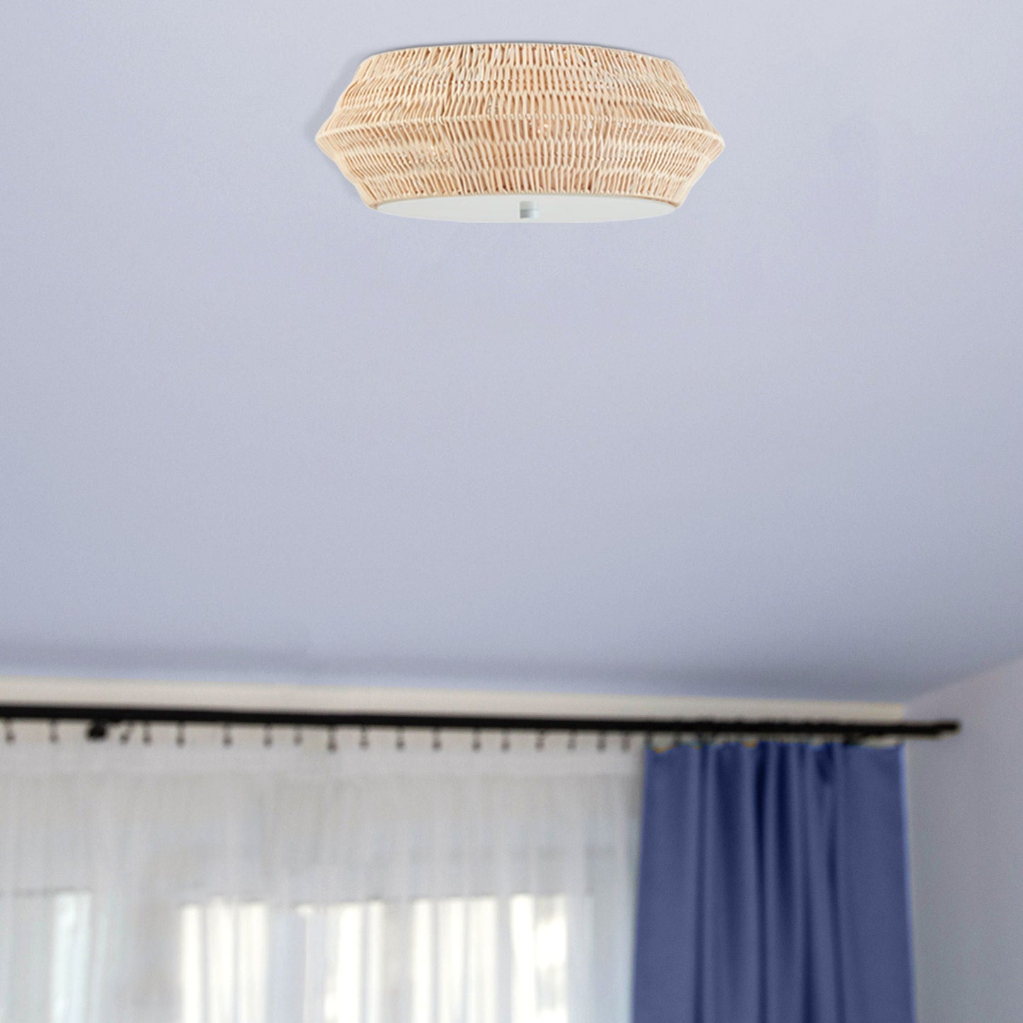 Mililani - Boho Bamboo Flush Mount Ceiling Light - Natural INK+IVY
