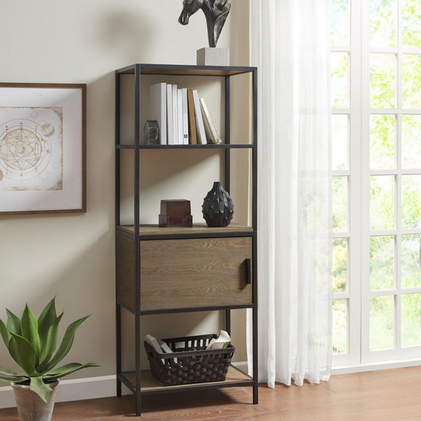Darley - 3 Shelf Bookcase With Storage Cabinet - Gray JLA