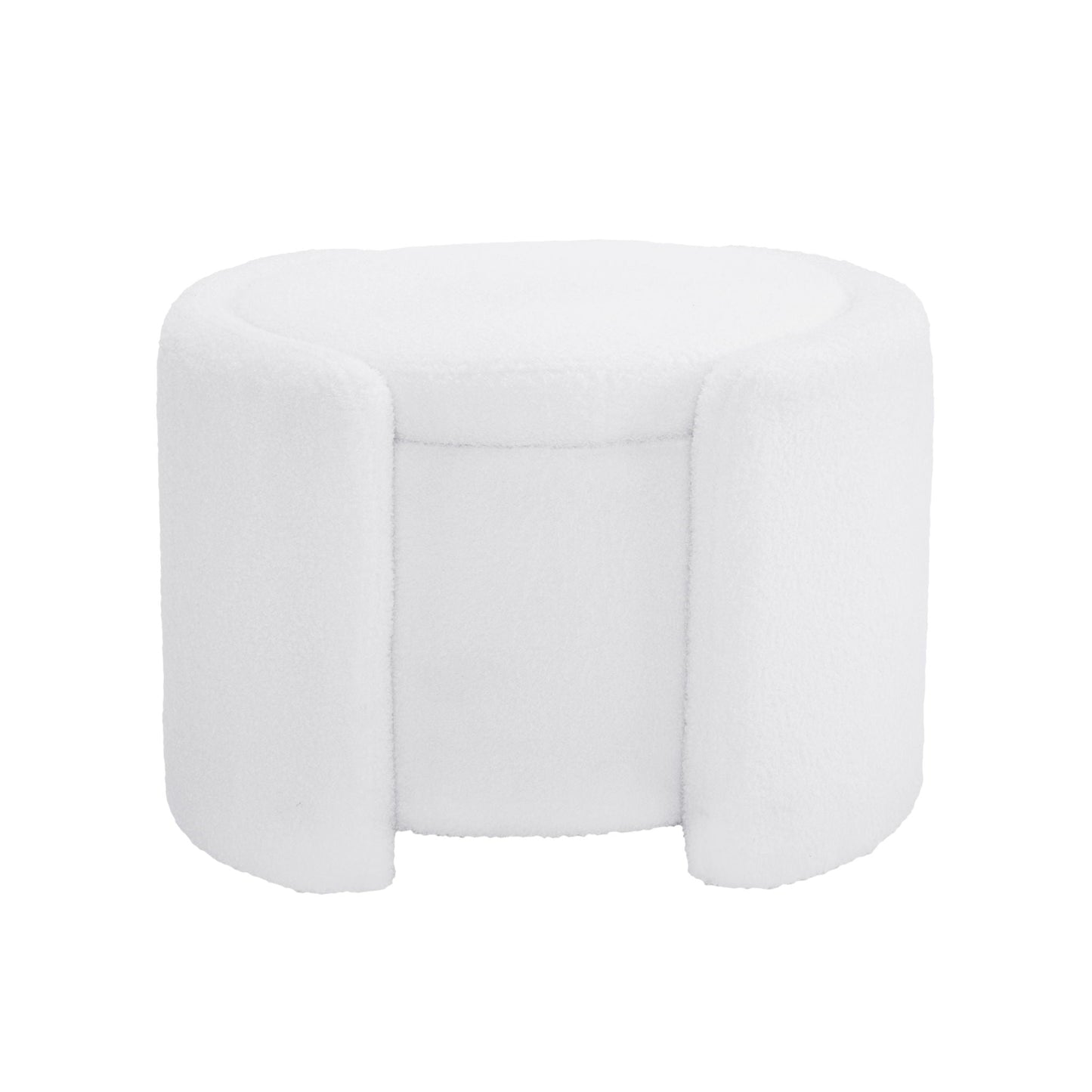 Cozy Boucle Storage Ottoman, Stylish Comfort With Hidden Storage Noble House