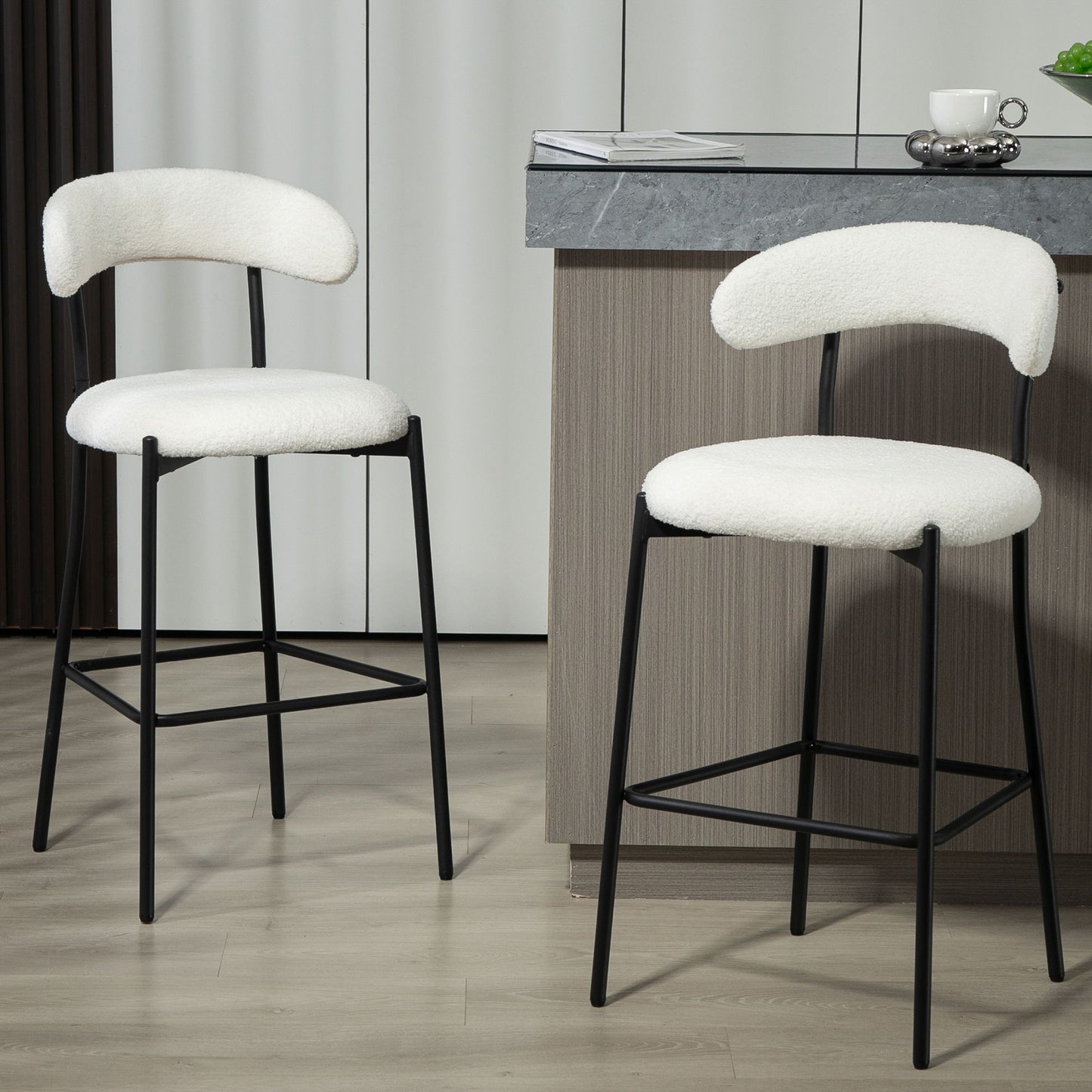 Counter Height Bar Stools With Powder Coating Base And Footrest Home Essentials