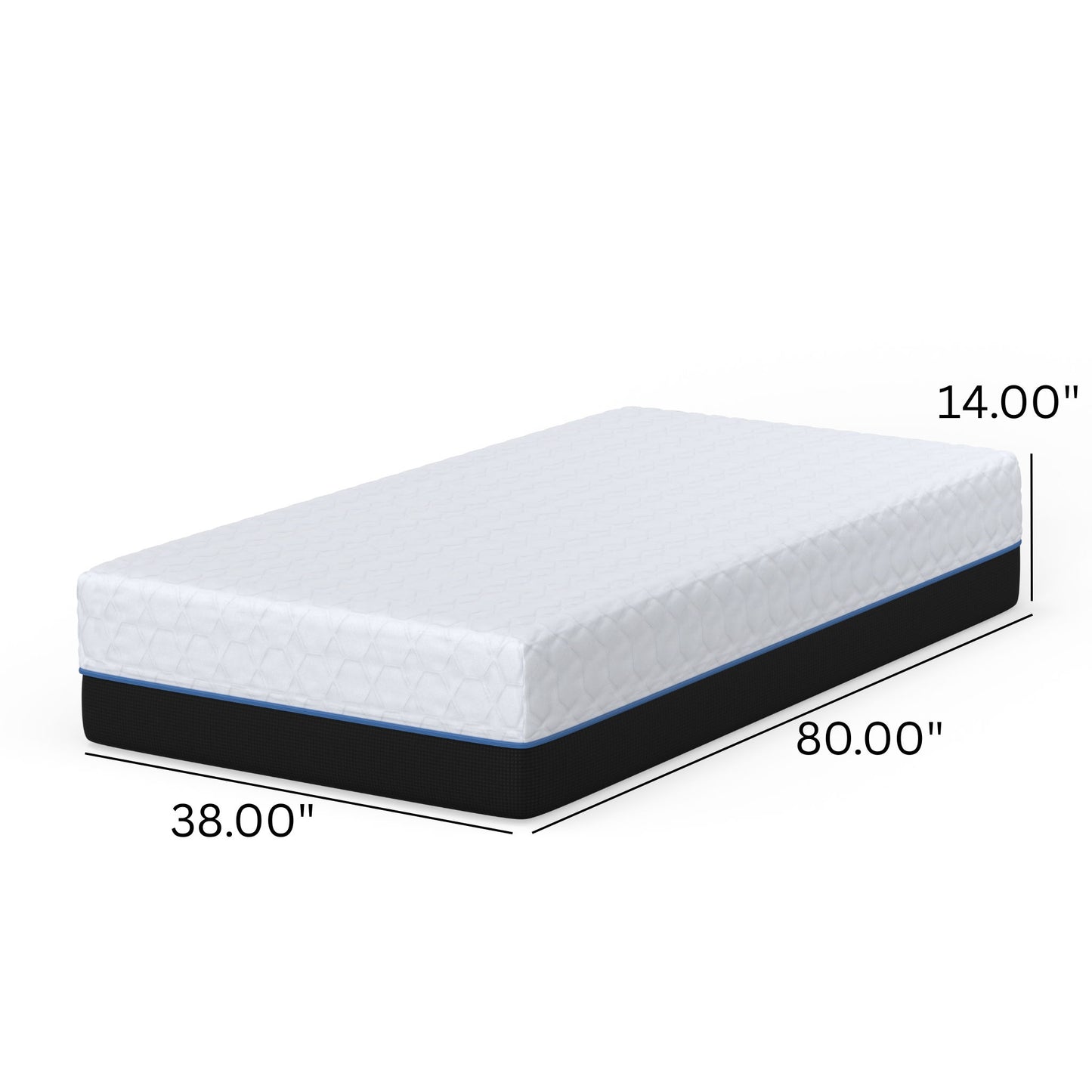 Copper Lux - 14" Plush Memory Foam Mattress With Phase Change Cooling Fabric BedTech