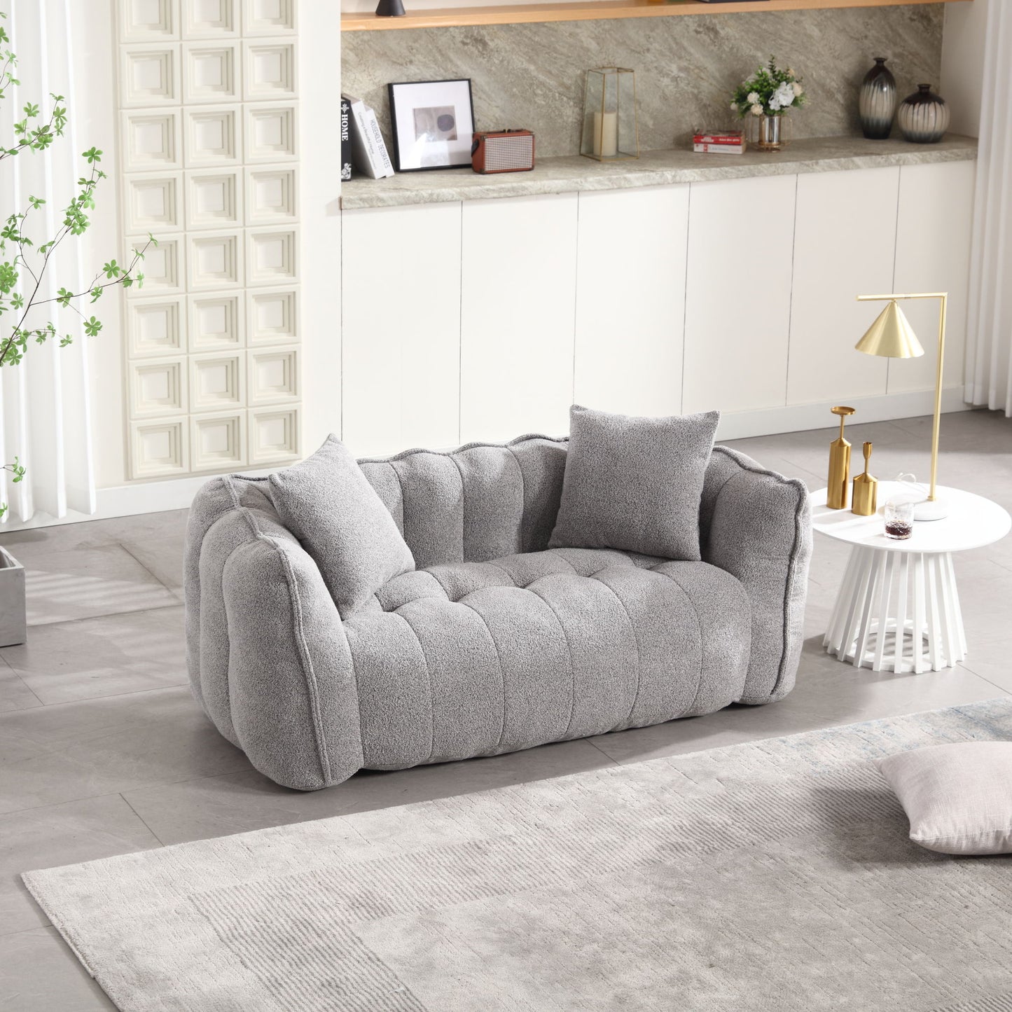 Cozy Beanbag Chair With High Resilience Foam Core For 2 Home Essentials