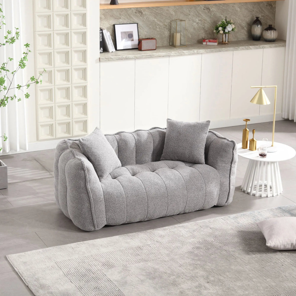 Cozy Beanbag Chair With High Resilience Foam Core For 2 Home Essentials