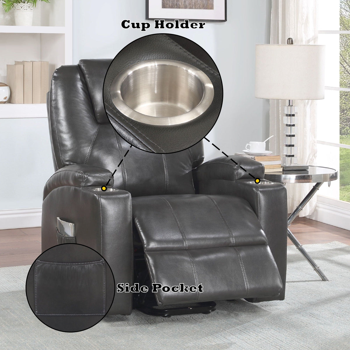 Recliner With Power Lift & Massage Acme
