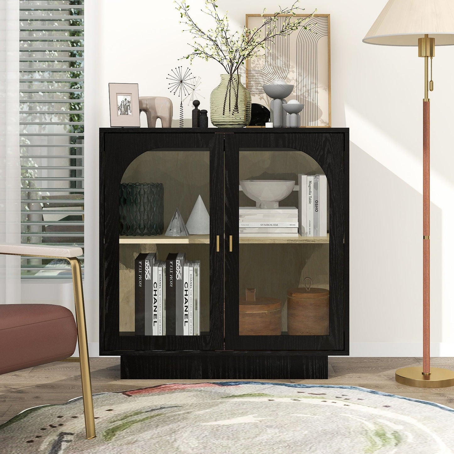 Storage Cabinet With Acrylic Door For Living Room Home Essentials