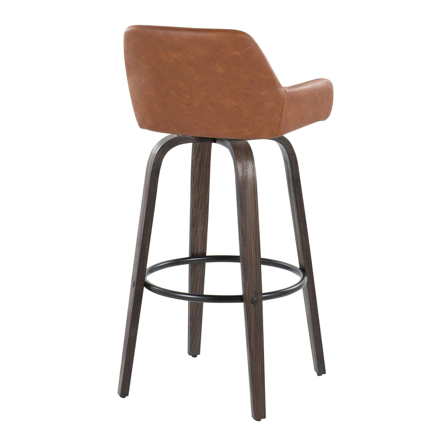 Daniella - Contemporary Fixed Height, Barstool With Swivel With Round Footrest (Set of 2) Lumi Source
