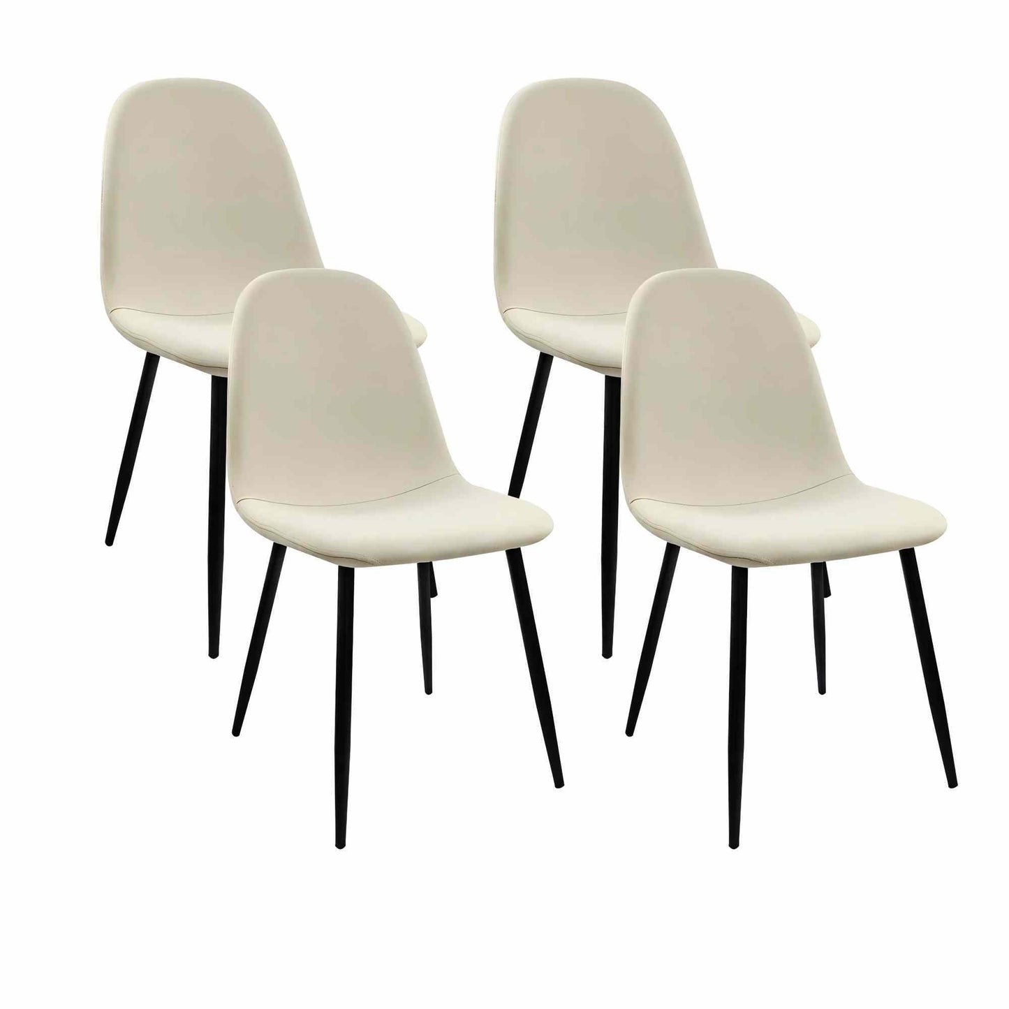 Modern Accent Dining Chairs Upholstered Seat, Metal Legs (Set of 4) Home Essentials