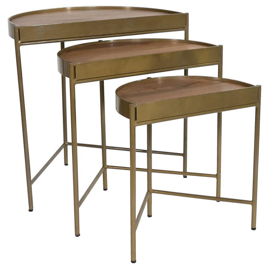 Tristen - 3 Piece Demilune Nesting Table - Brown And Gold Coaster Fine Furniture