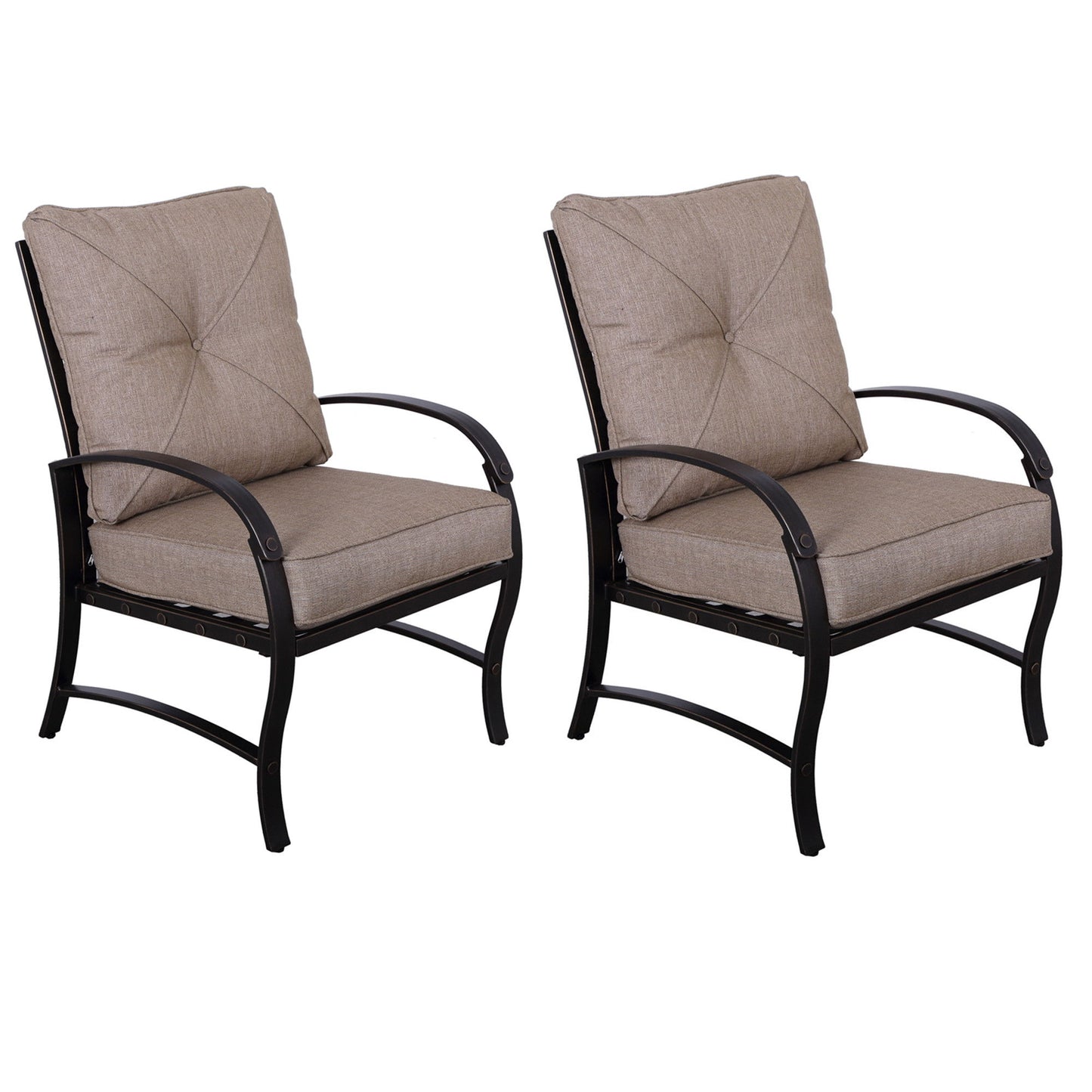 Modern Dining Chair With Back And Seat Cushion (Set of 2) - Antique Bronze Home Essentials