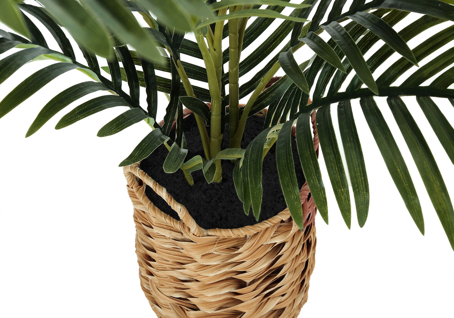 24" Tall, Artificial Plant, Palm, Indoor, Faux, Fake, Table, Floor, Greenery, Potted, Real Touch, Decorative - Green / Beige 8th Street