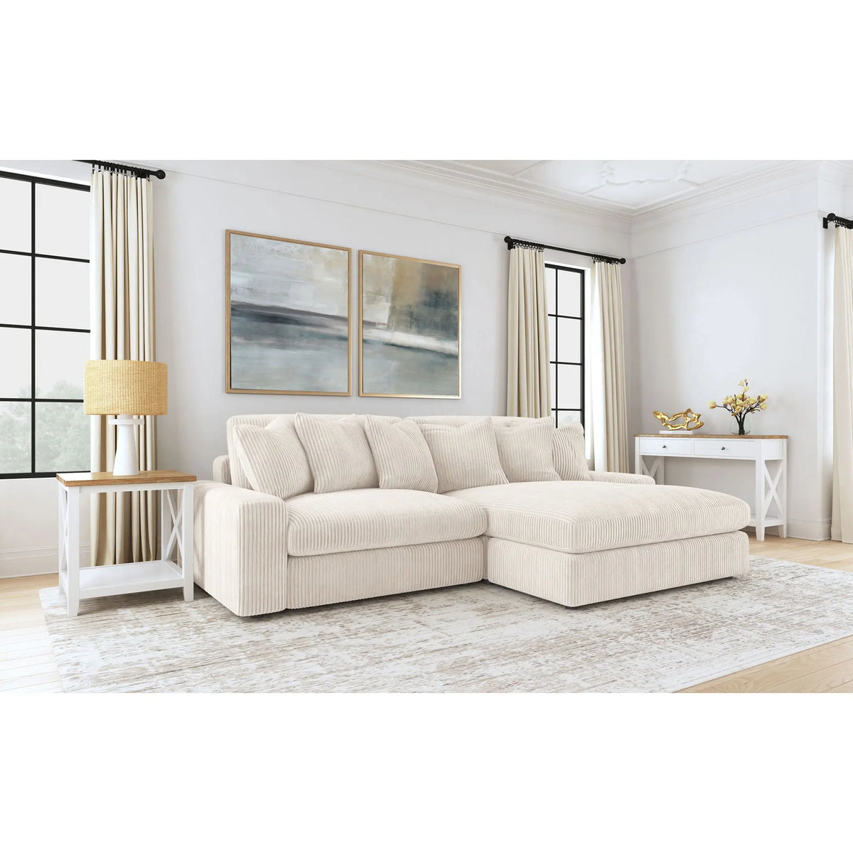 Upton - Reversible Sectional Sofa With Oversized Chaise - Sand Furniture Max
