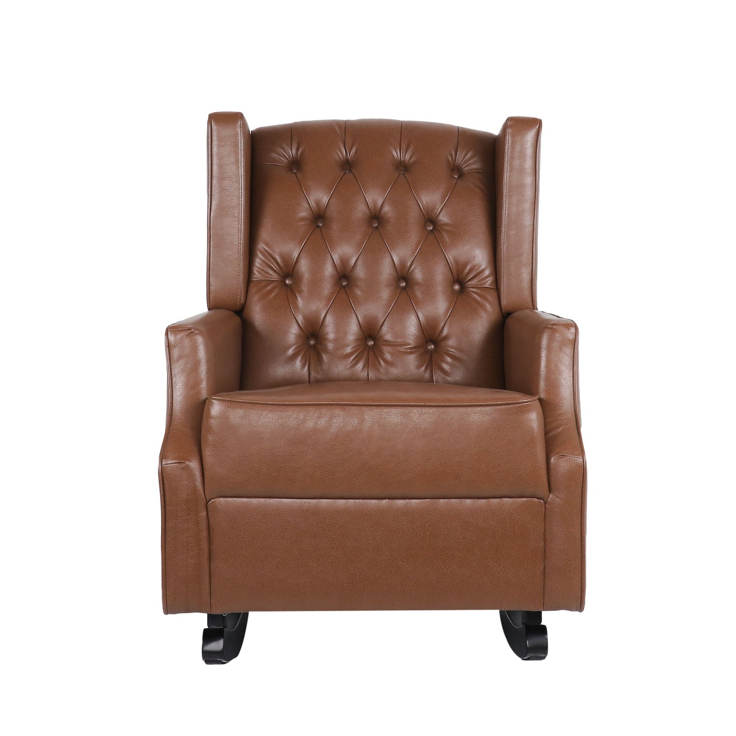 Moss - Upholstered Rocking Recliner With Diamond Tufting And Wingback - Light Brown Noble House
