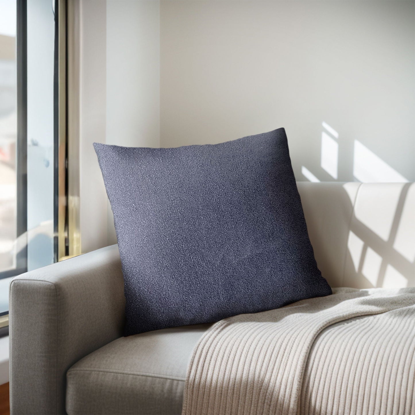 Harper - Solid Square Pillow - Navy Blue Chapel Hill