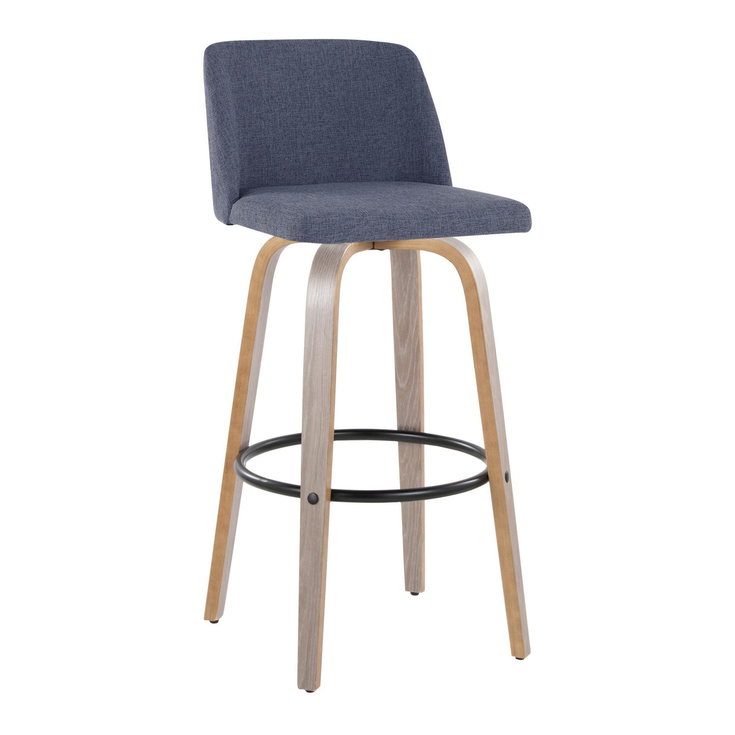 Toriano - Fixed Height Contemporary Barstool With Swivel With Round Footrest (Set of 2) Lumi Source