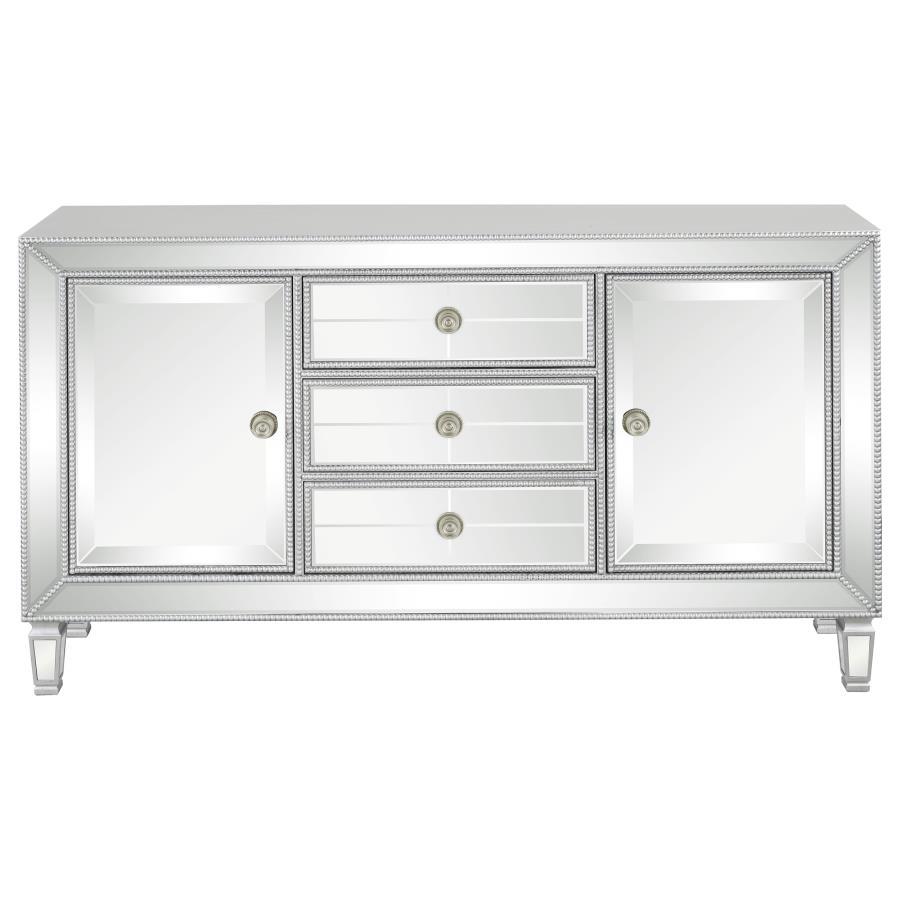 Leticia - 3-Drawer Mirrored Storage Accent Cabinet - Silver CoasterEssence