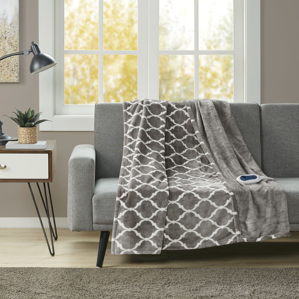 Heated Ogee - Throw - Gray Beautyrest