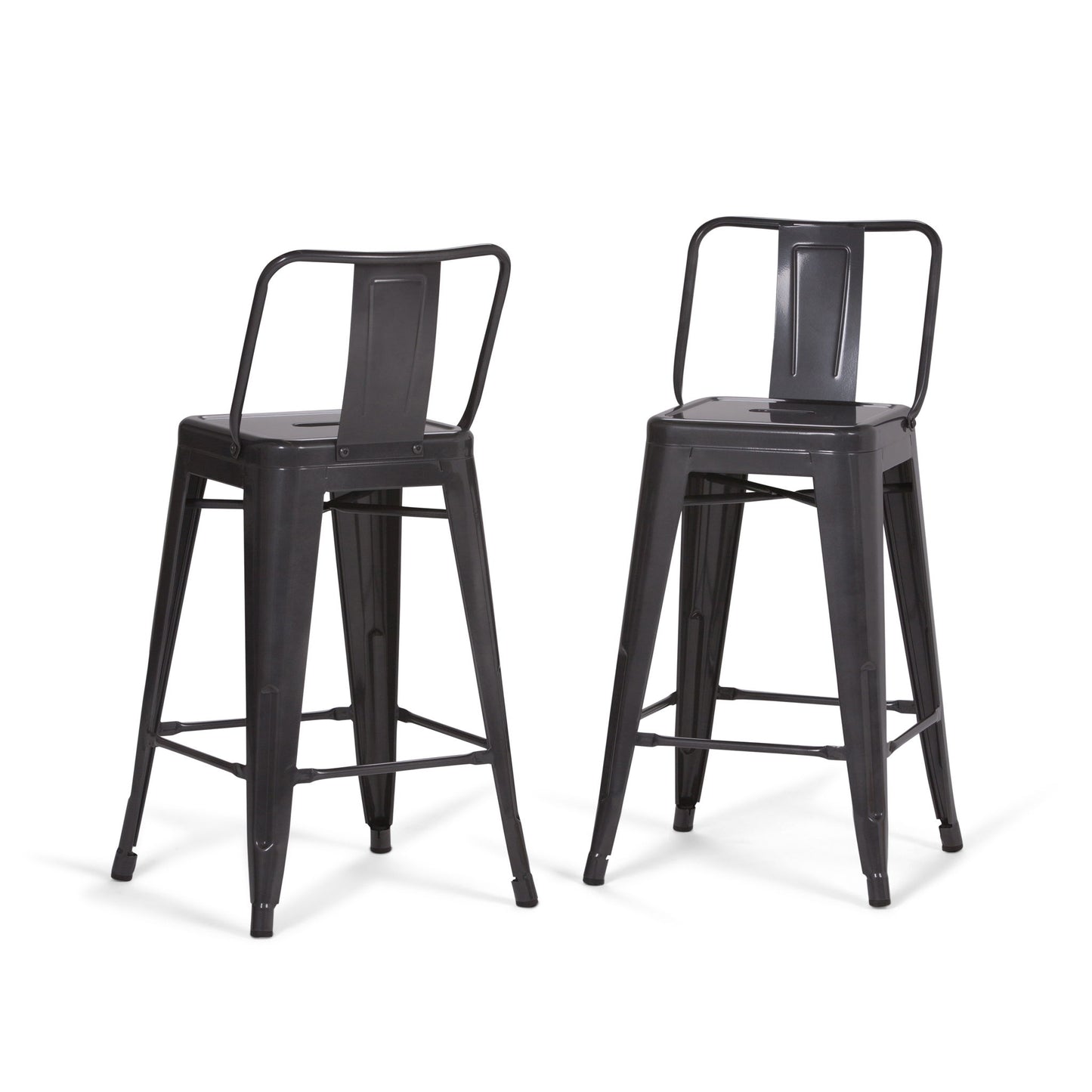Rayne - Curved Back Metal Stool (Set of 2) Simpli-Home