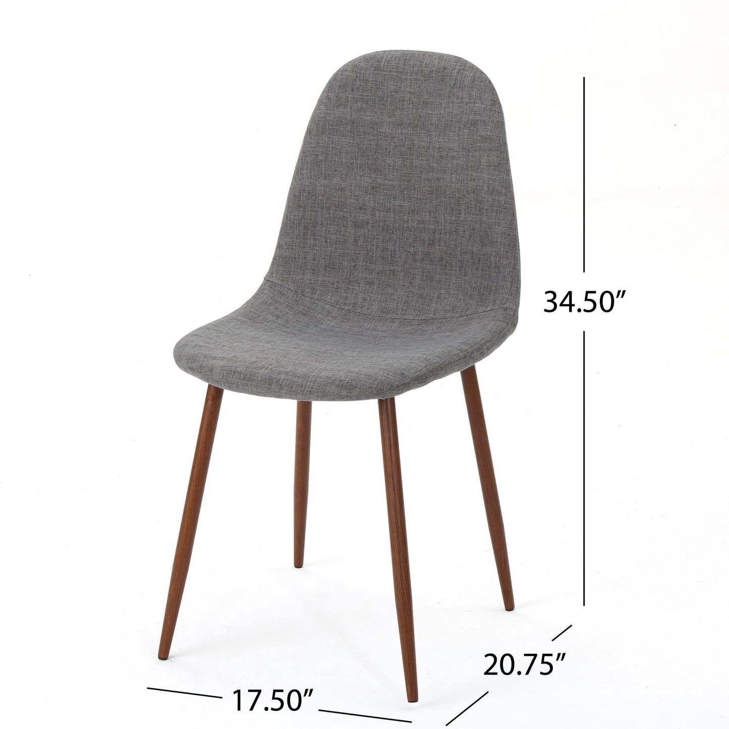 Modern Minimalist Fabric Dining Chair With Iron Legs Noble House