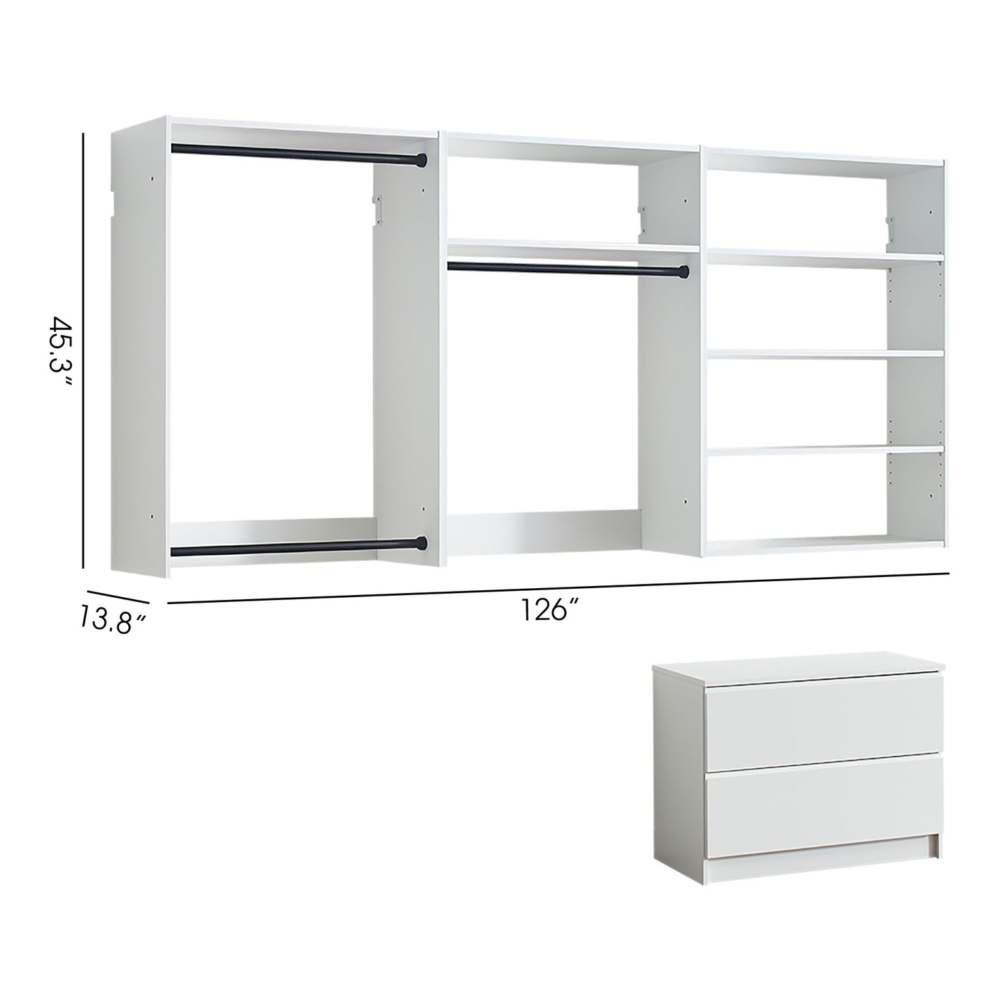 Devi - Wall Mounted Wood Closet System & Modular Units Home Essentials