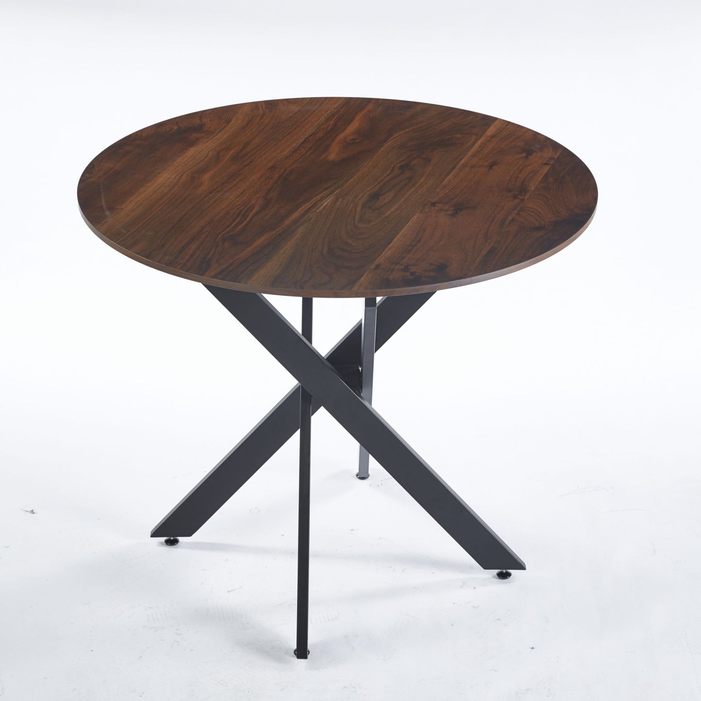 Mid-Century Dining Table For 4 - 6 People With Round MDF Table Top, Pedestal Dining Table, End Table Leisure Coffee Table, Cross Leg Home Essentials