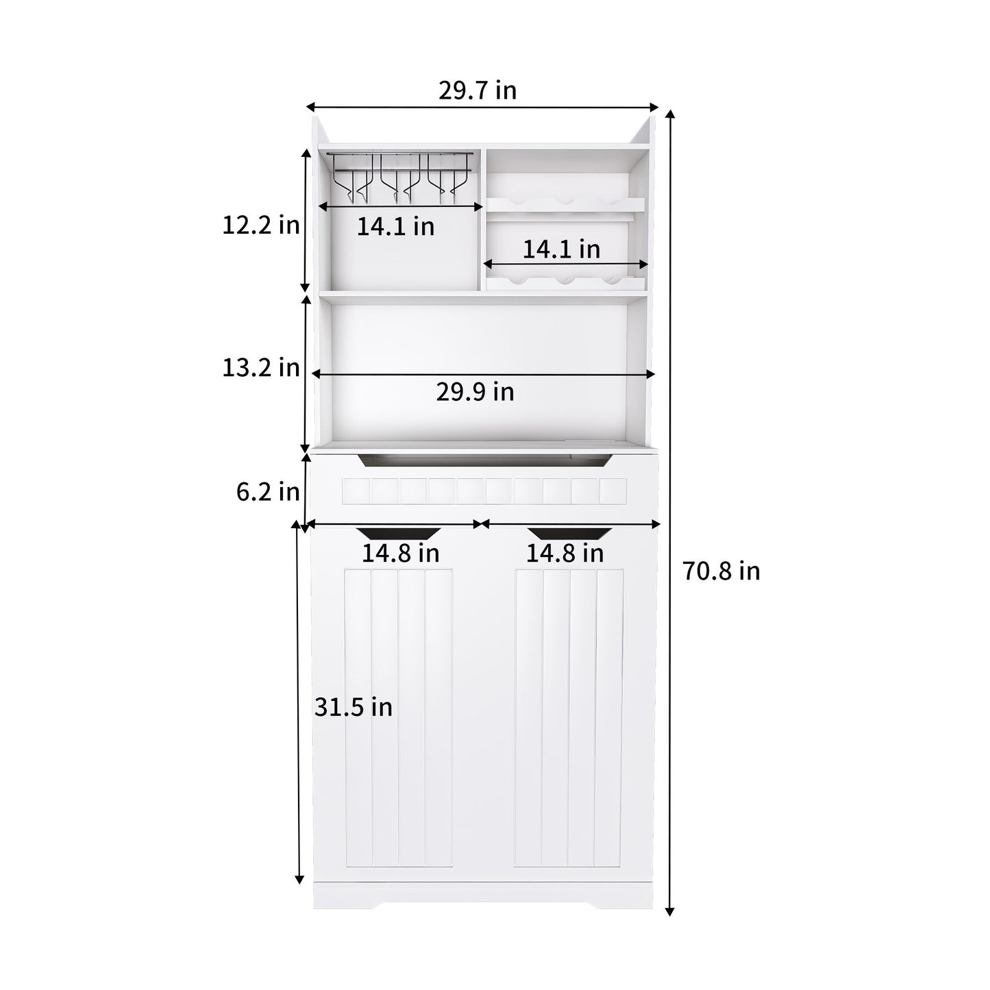 Modern Farmhouse Buffet Cabinet With Hutch Kitchen Storage Sideboard With Drawers & Barn Doors - White Home Essentials