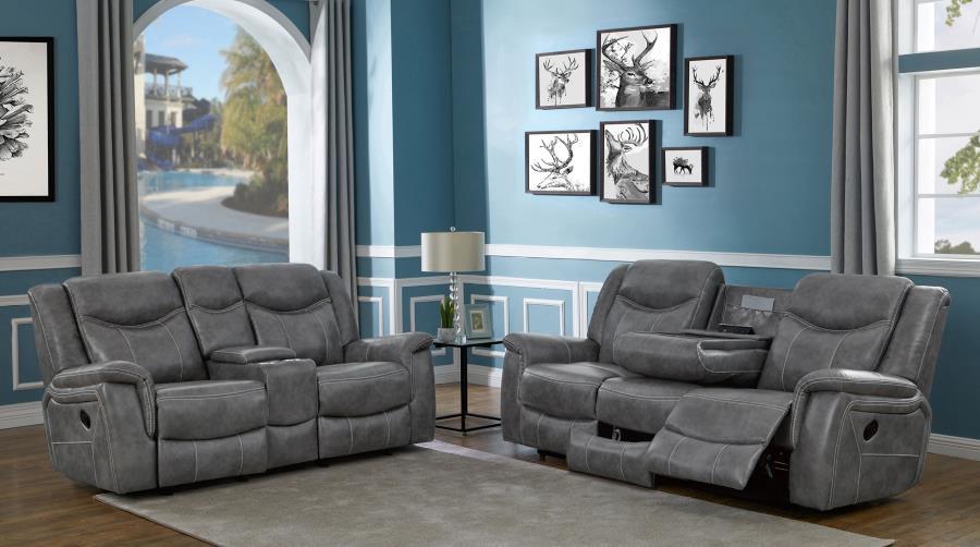 Conrad - Upholstered Padded Arm Motion Sofa Set CoasterEveryday