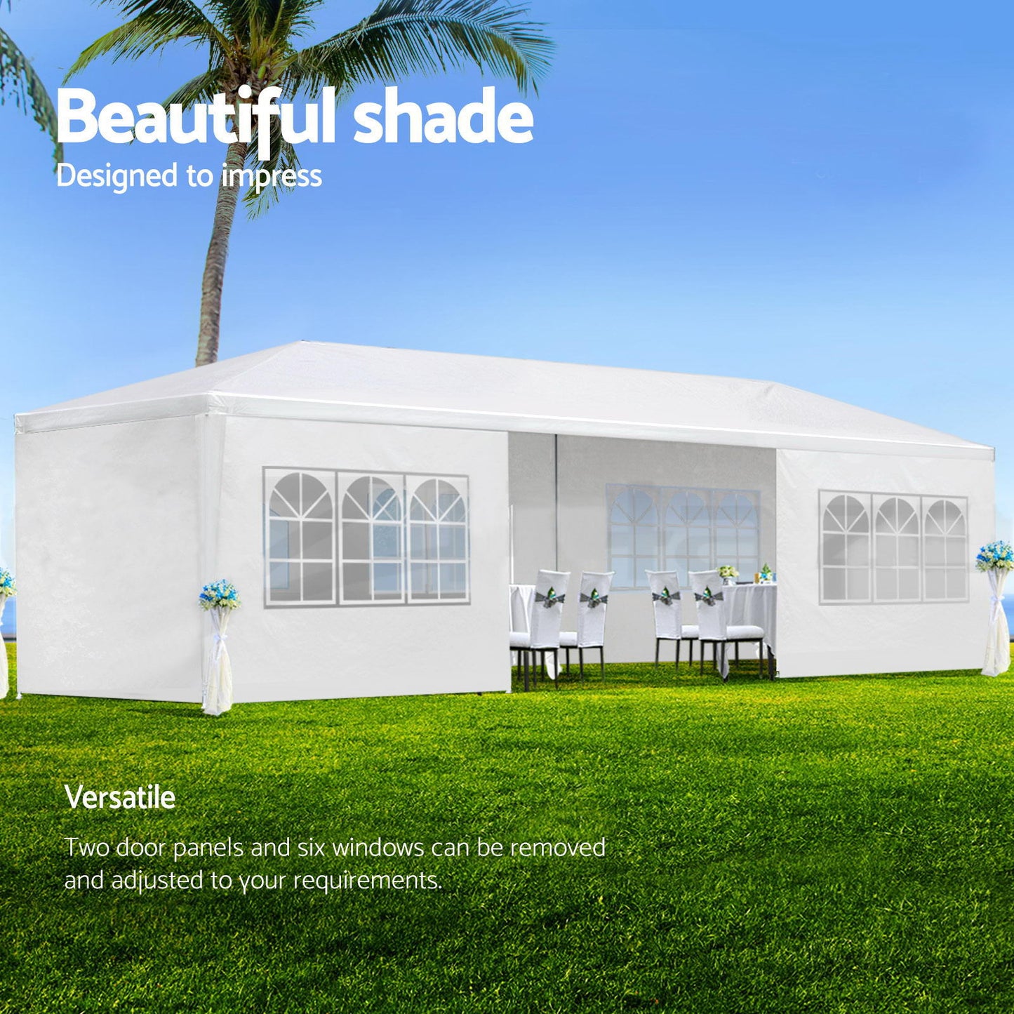 10X30' Wedding Party Canopy Tent Outdoor Gazebo With Removable Sidewalls Home Essentials