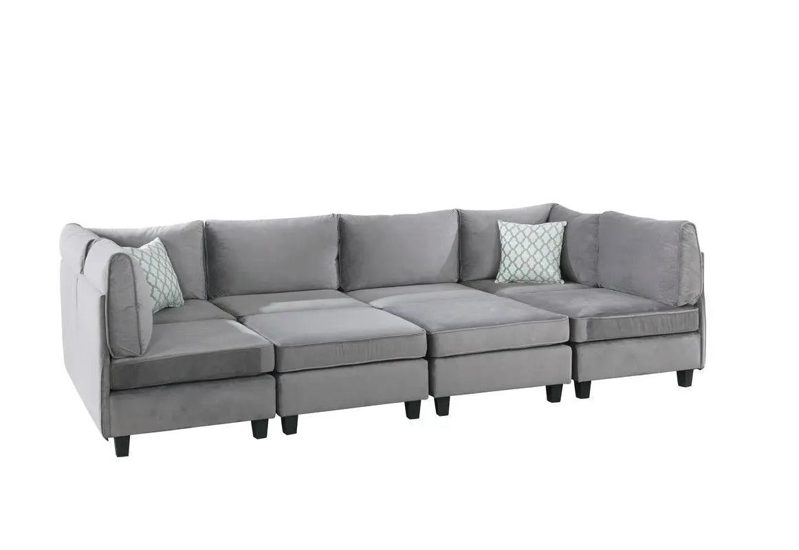 Simona - Velvet Modular Sectional Sofa Lilola Home