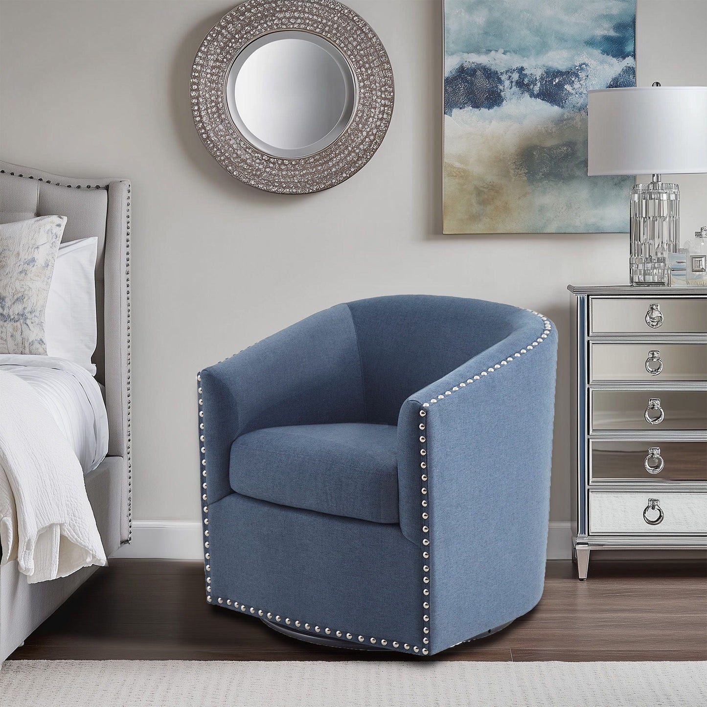 Tyler - Swivel Chair - Blue Madison Park