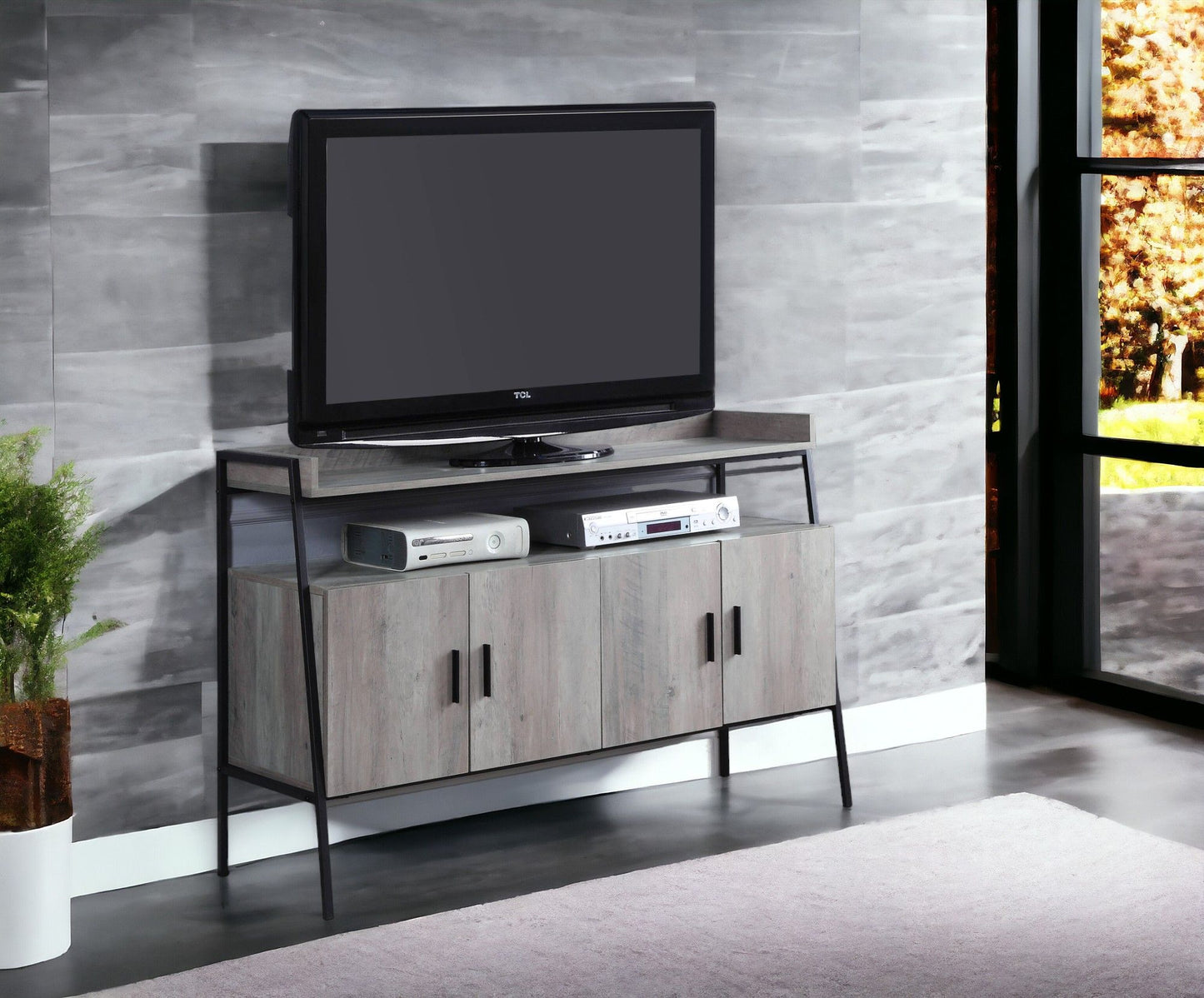 Samiya - TV Stand - Gray Acme
