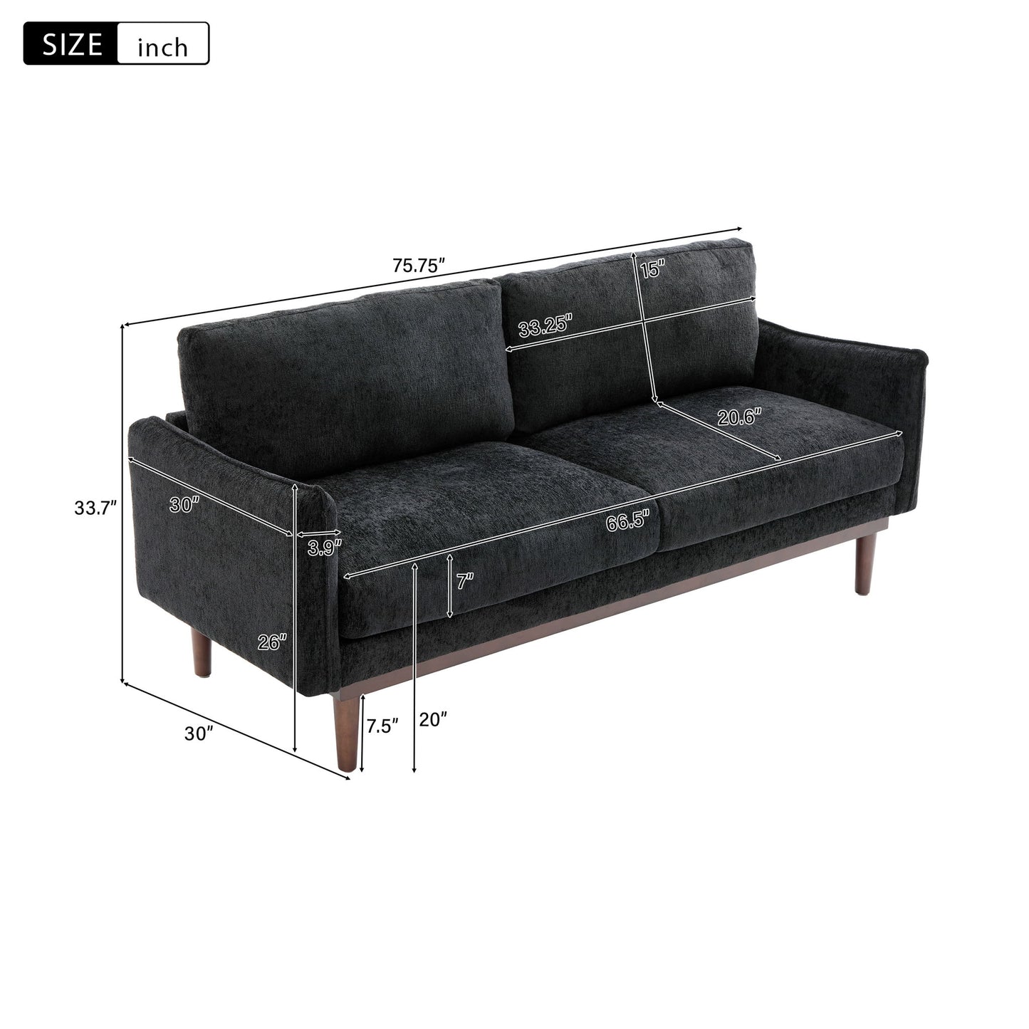 Loveseat Sofa With Spacious Seating Noble House