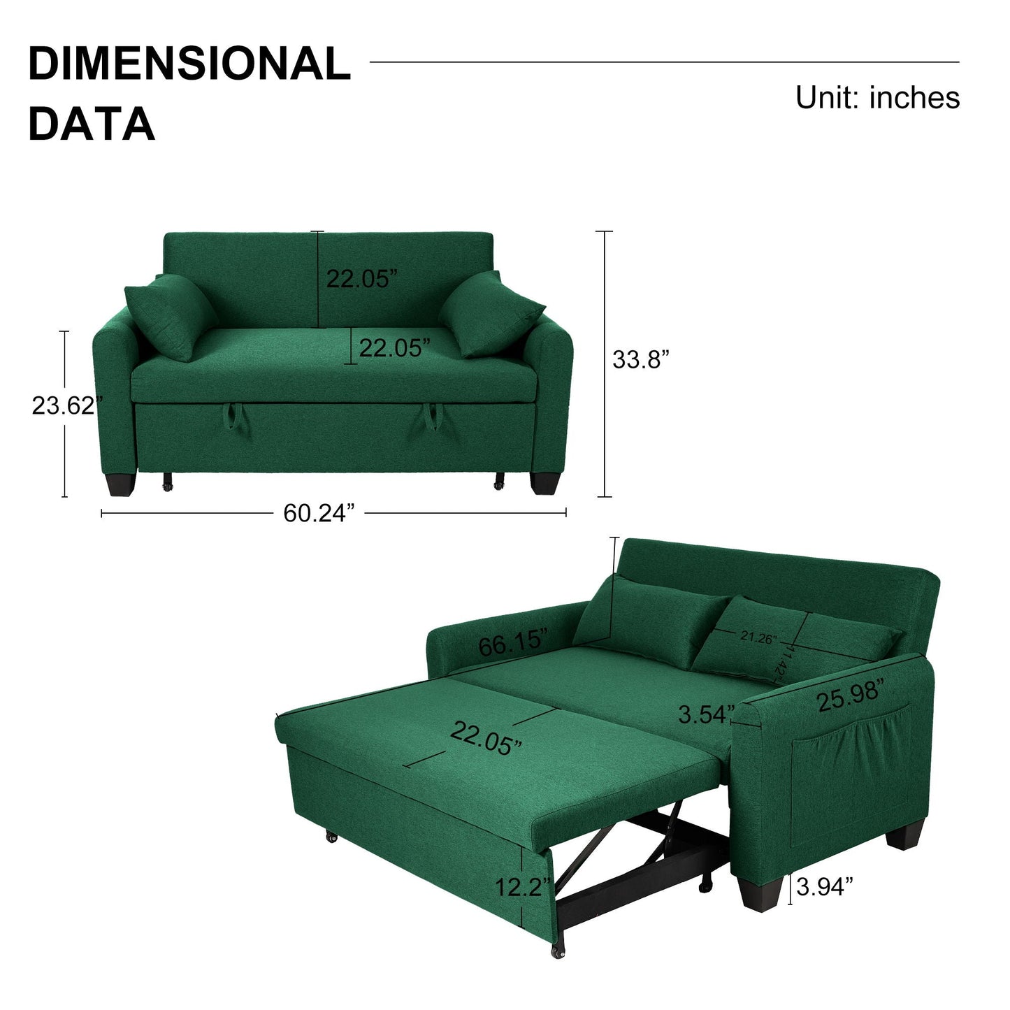 Balus - 2 In 1 Sofa Bed With Storage Bag Home Essentials