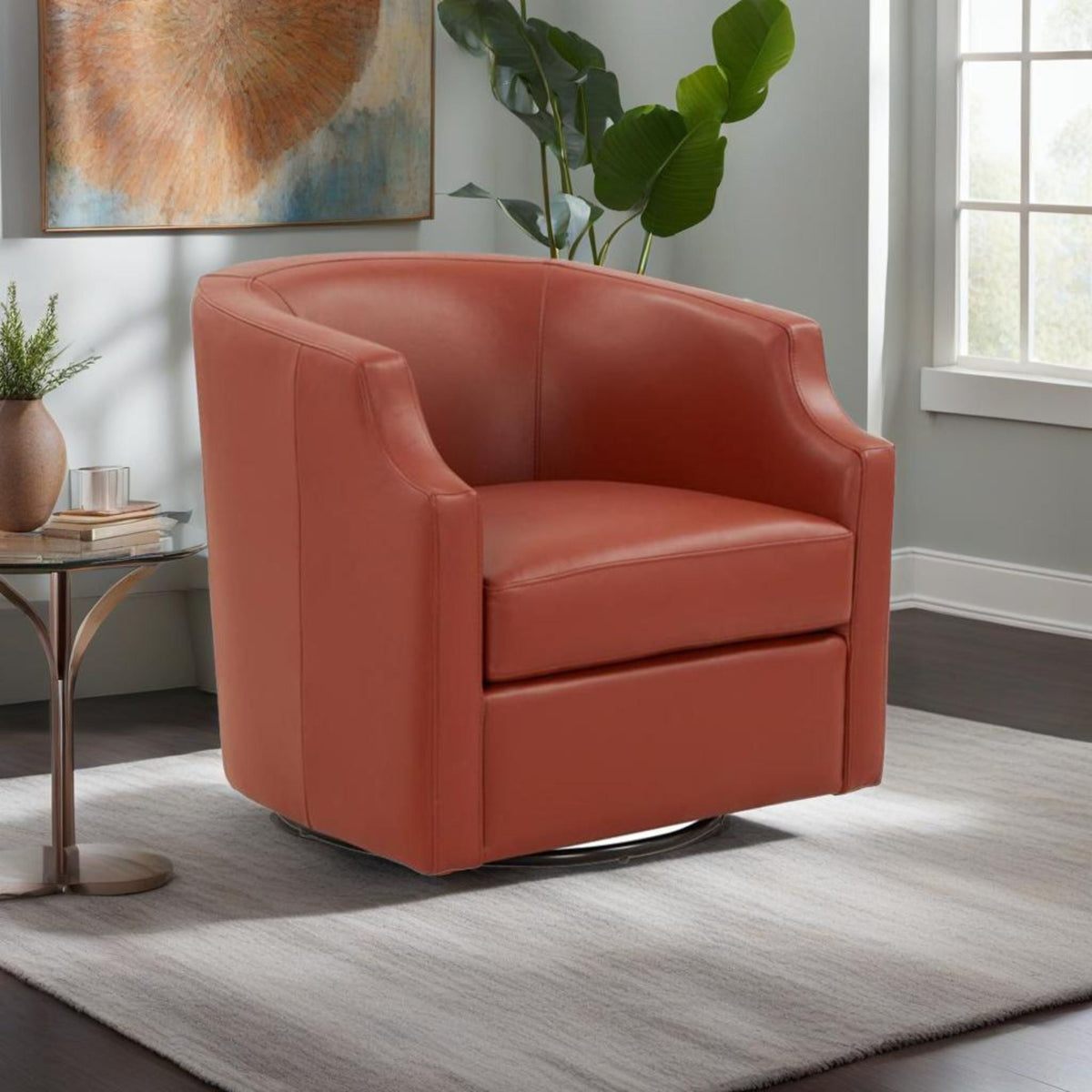 Emmett - Swivel Glider Barrel Chair With Clip Arm Design Ridgecrest Home