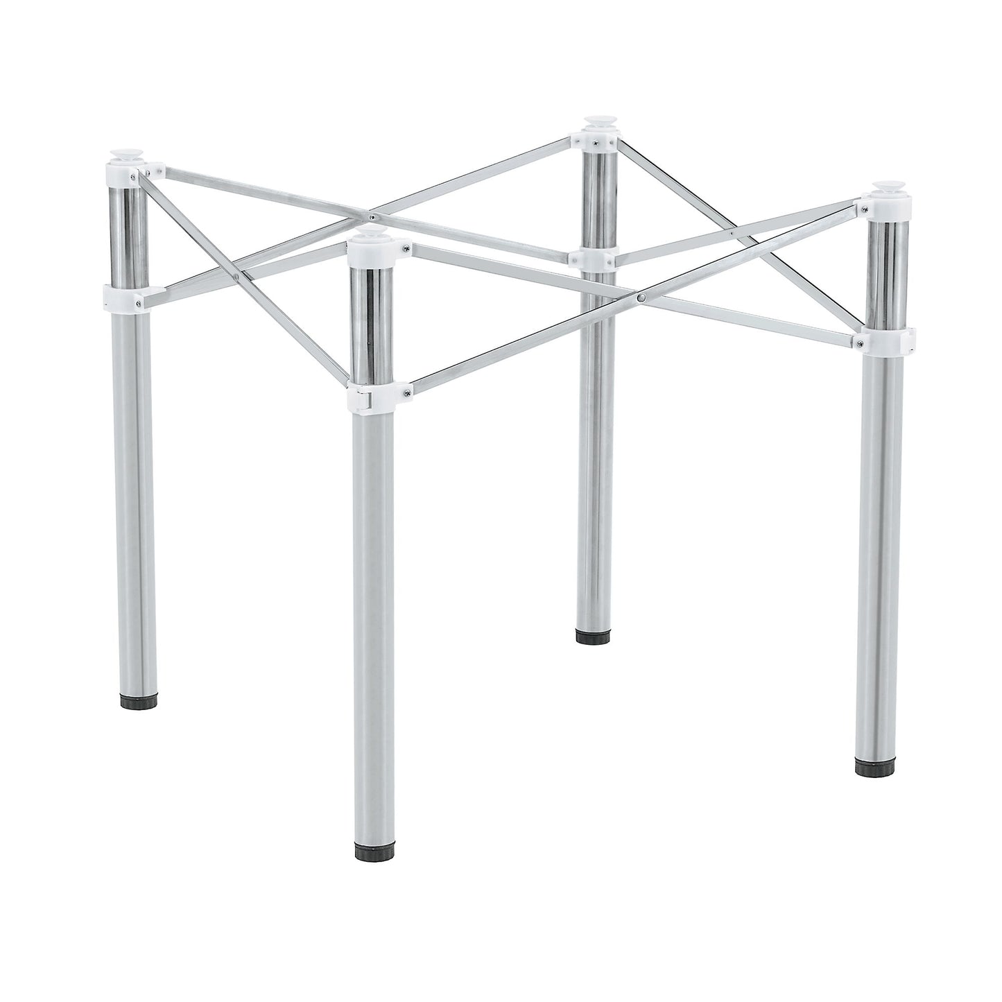 Simple Silver Stainless Steel Folding Table Frame Multifunctional Space Saving Design.Separate Folding Table Legs That Can Be Paired With Various Sizes And Styles Of Tabletops - Silver Home Essentials