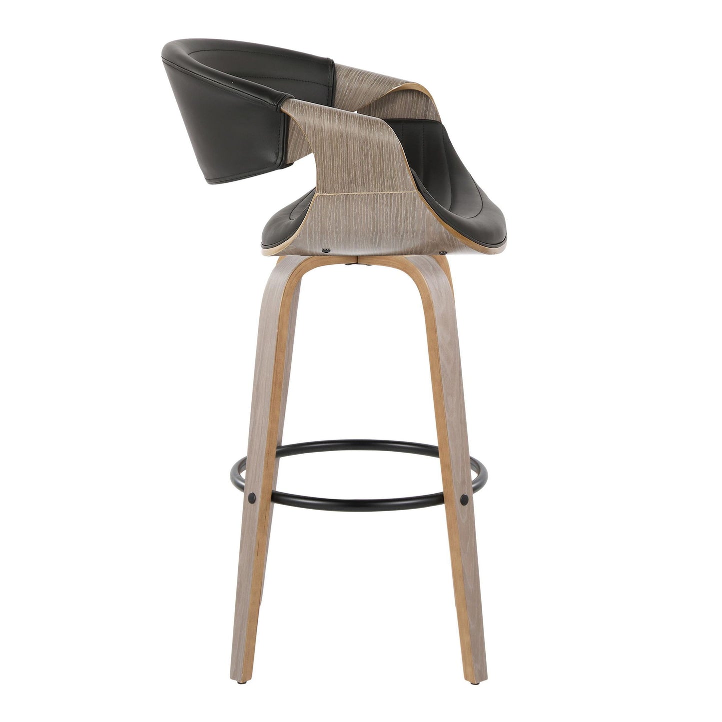 Symphony - Mid-Century Modern Fixed Height Barstool With Swivel With Round Footrest (Set of 2) Lumi Source