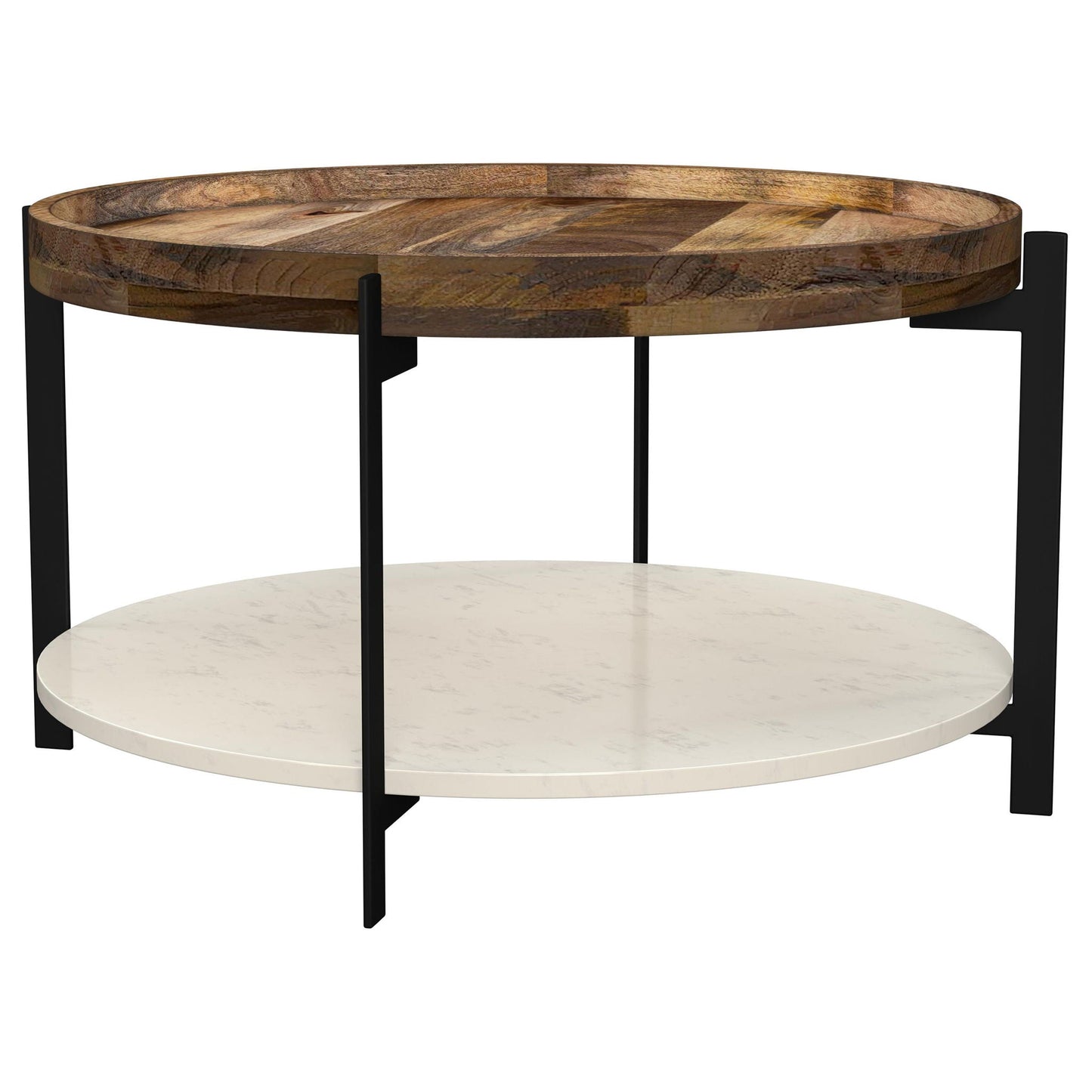 Adhvik - Round Table With Marble Shelf Coaster Fine Furniture