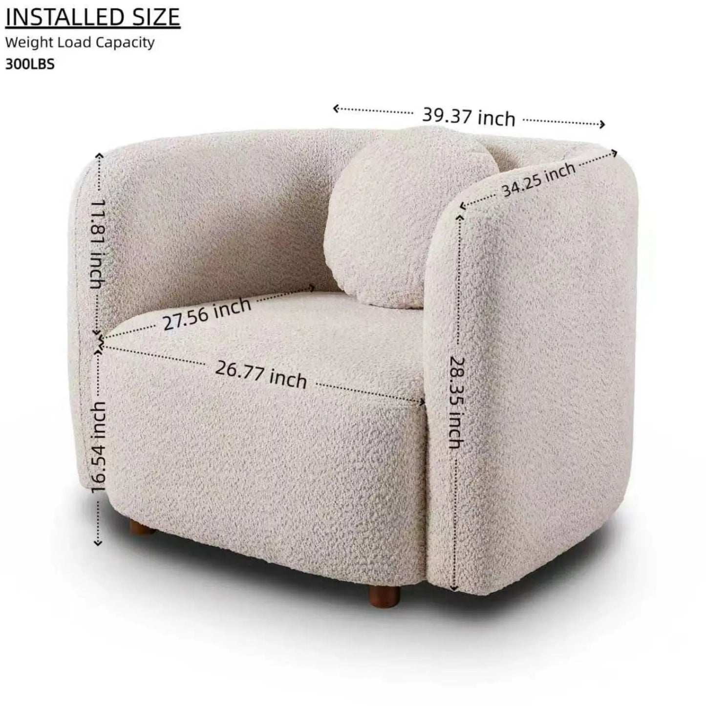 Japandi Style Accent Square Chair Home Essentials