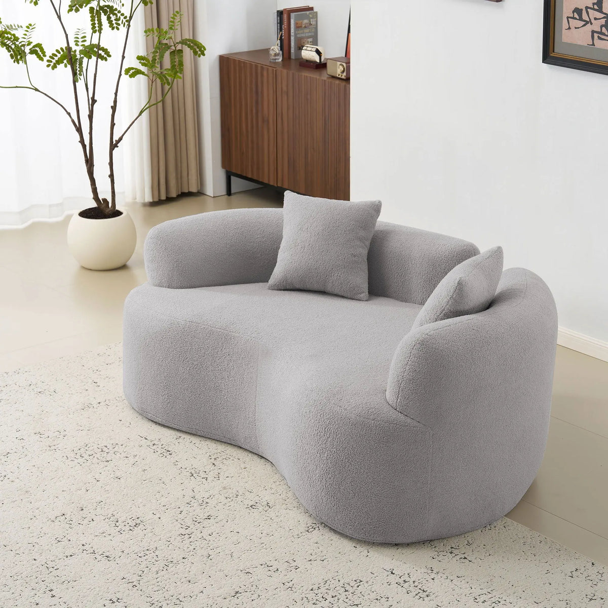 Modern Curved Loveseat Home Essentials