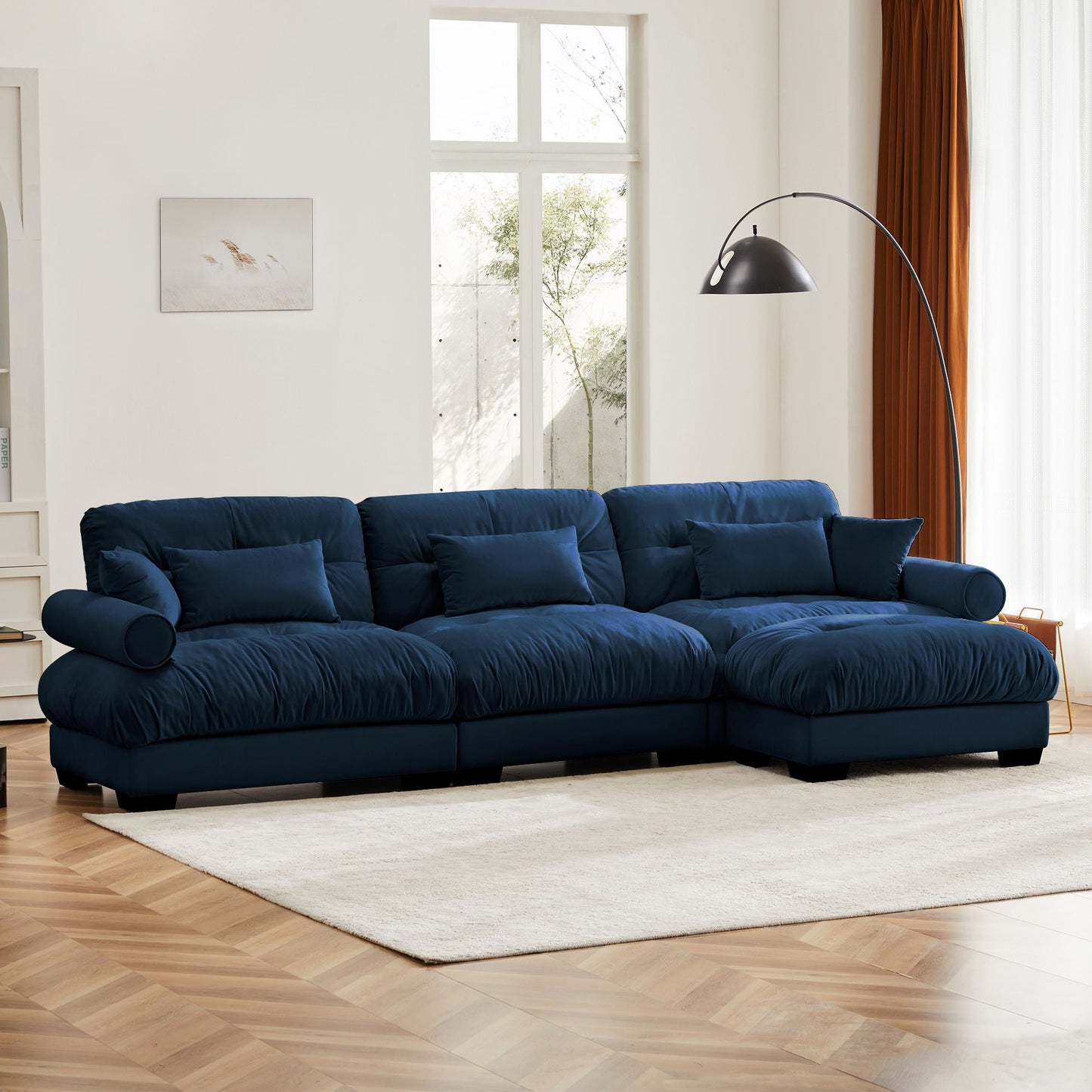Super Comfort Oversized Modular Sectional Sofa With Movable Ottoman - Snoozhouse