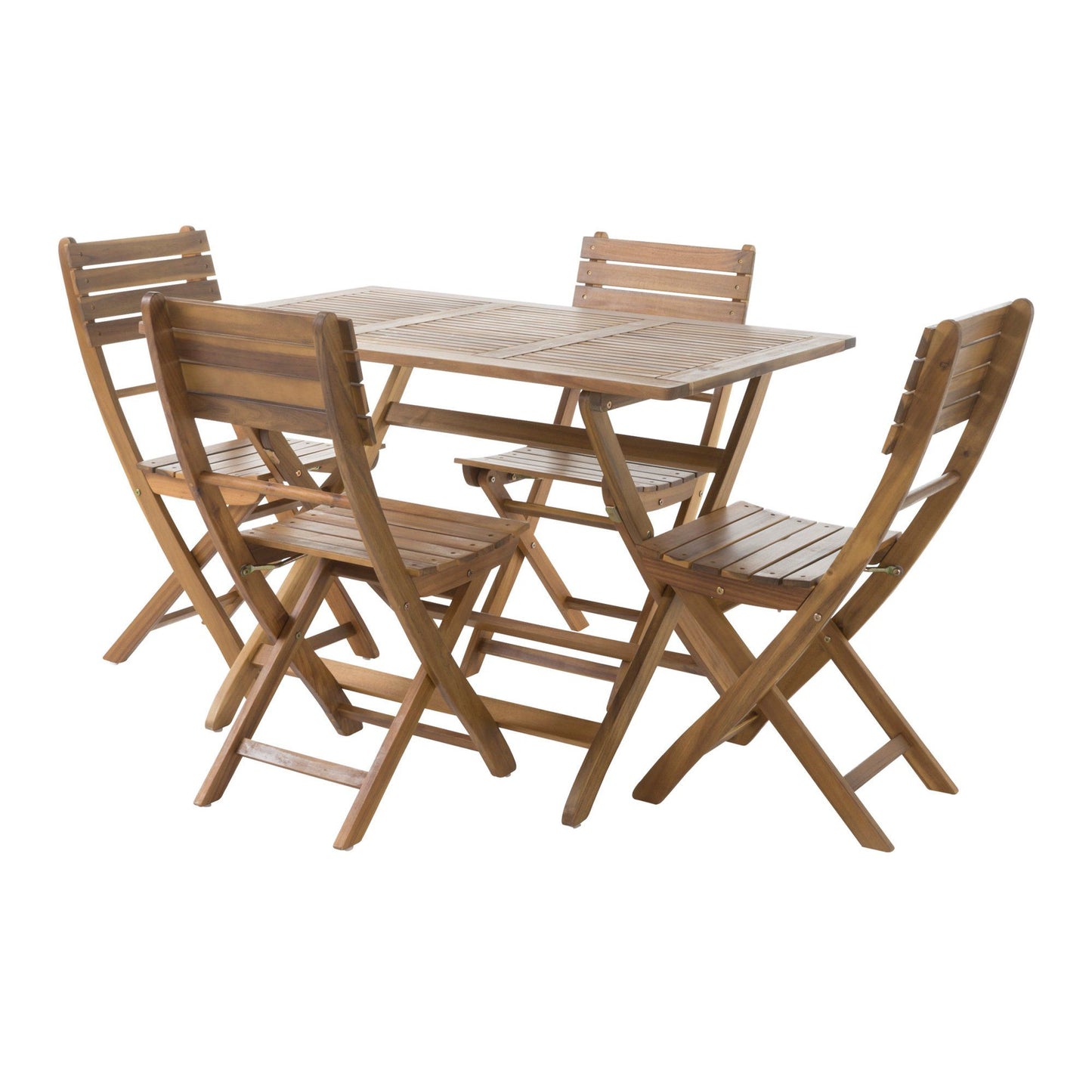 Natural 5 Piece Wood Outdoor Patio Dining Set - Natural Stained Noble House