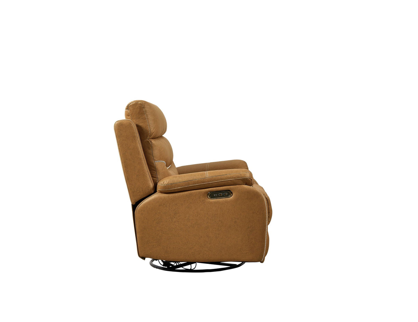 Dual Okin Motor Rocking And 240° Swivel Single Sofa Seat Recliner Chair Infinite Position, Head Rest With Power Function Refined Comfort
