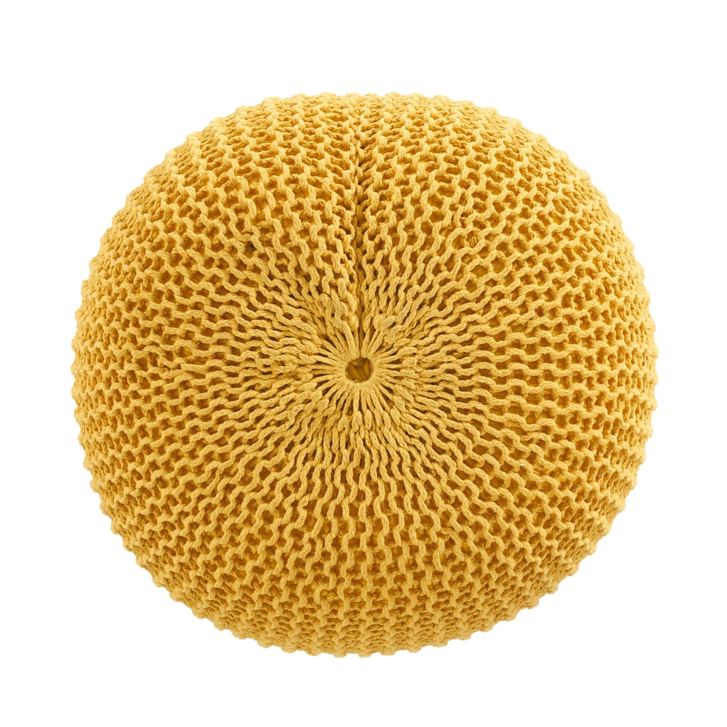Bordeaux - Knitted Cotton Round Pouf, Versatile Ottoman And Floor Cushion Home Essentials