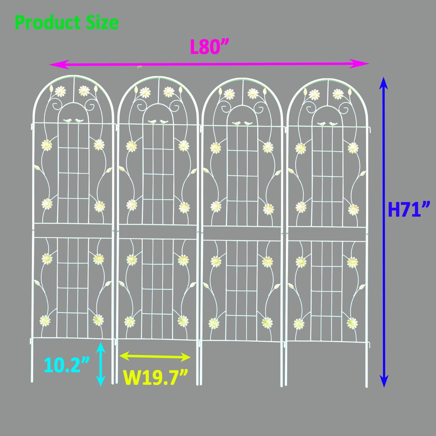 Metal Garden Trellis Rustproof Trellis For Climbing Plant Outdoor Flower Support Daily Nest