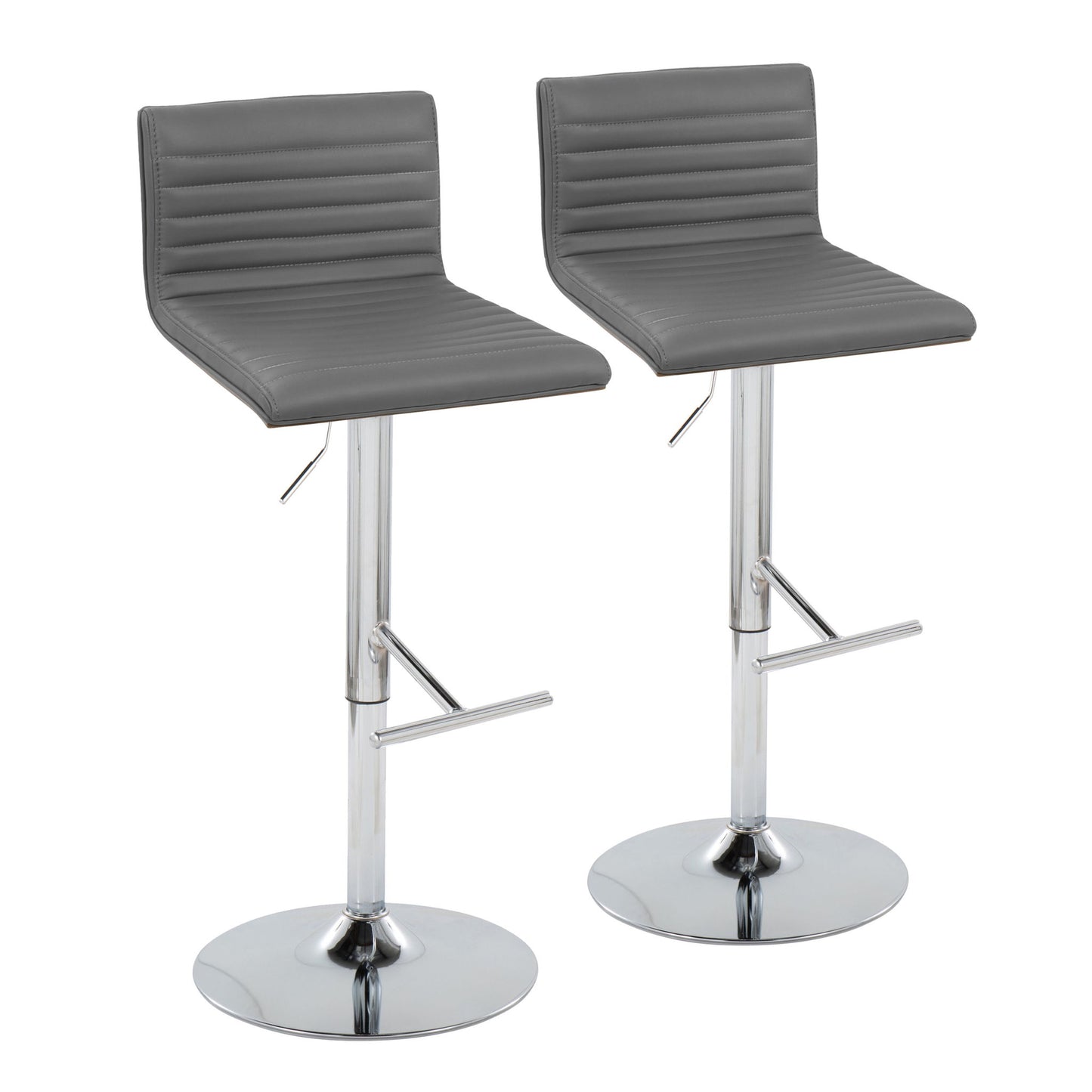 Mason - Contemporary Adjustable Barstool & Swivel With Straight T Footrest (Set of 2) Lumi Source