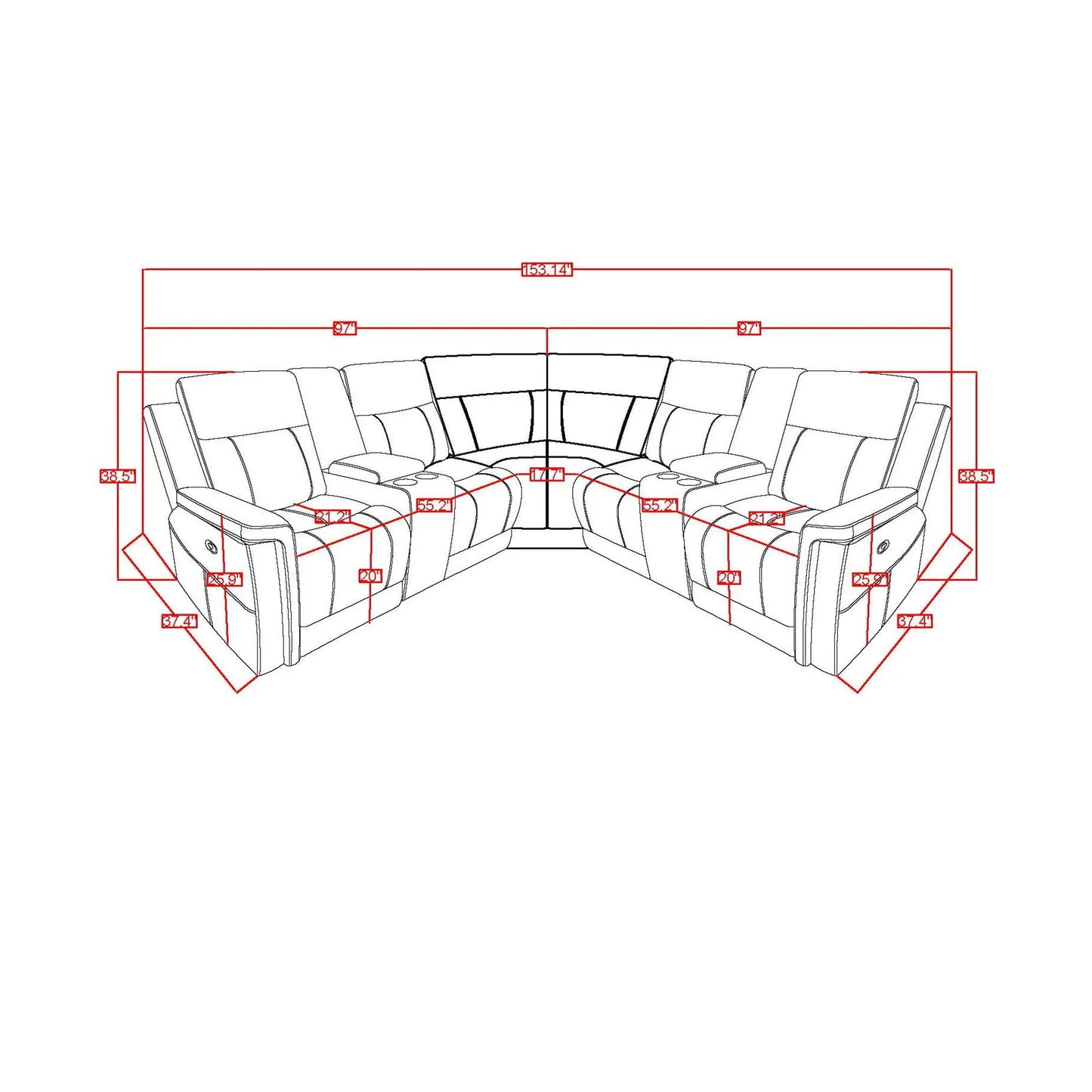 Eco - Sectional - Greige Global Furniture USA
