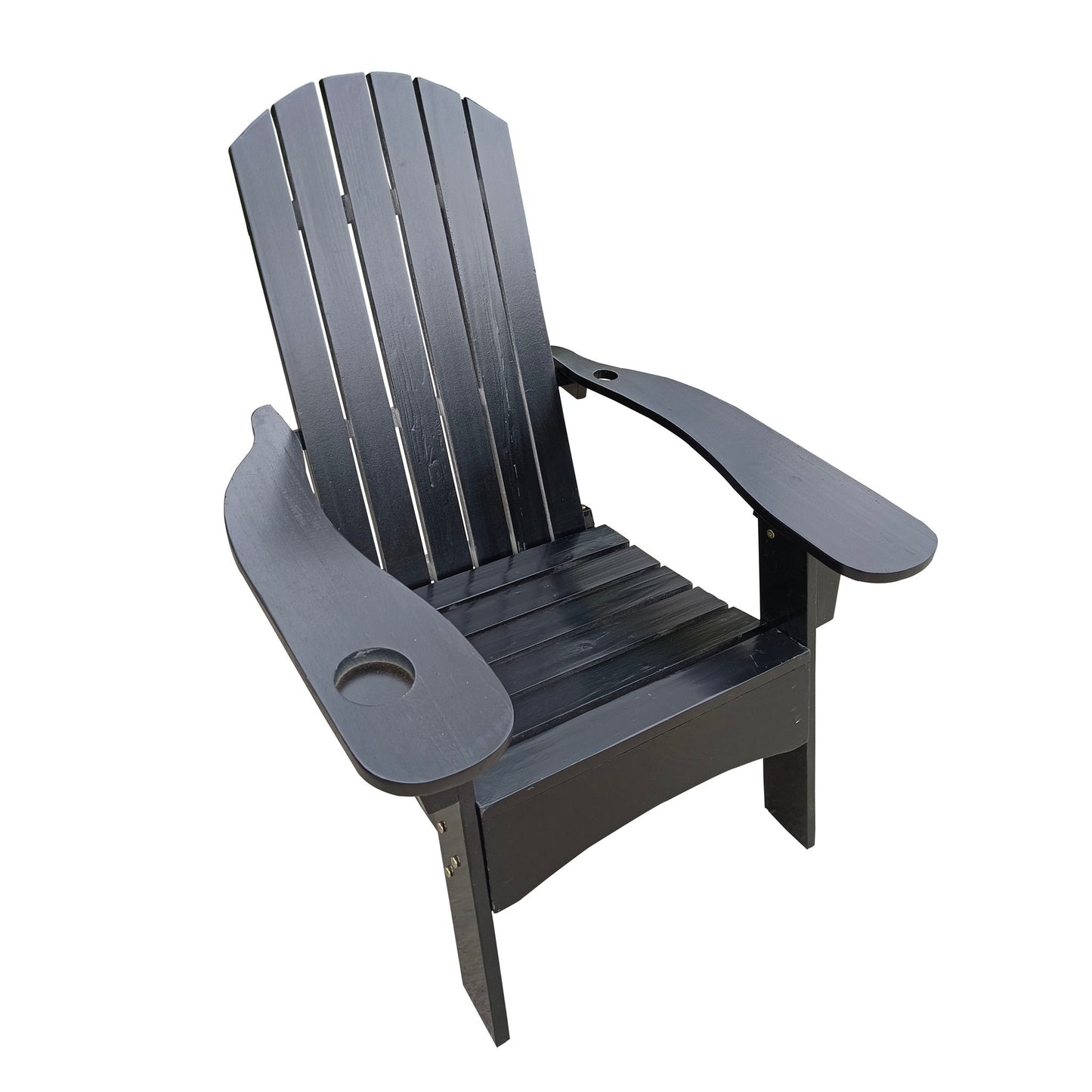 Outdoor Or Indoor Wood Adirondack Chair With An Hole To Hold Umbrella, On The Arm Home Essentials