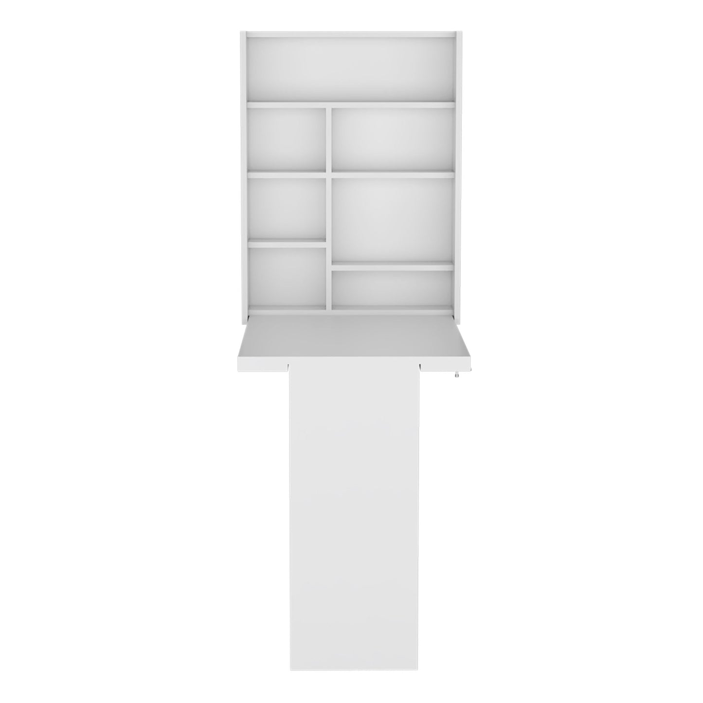 Wall Foldable Table With Multiple Shelves - White Home Essentials